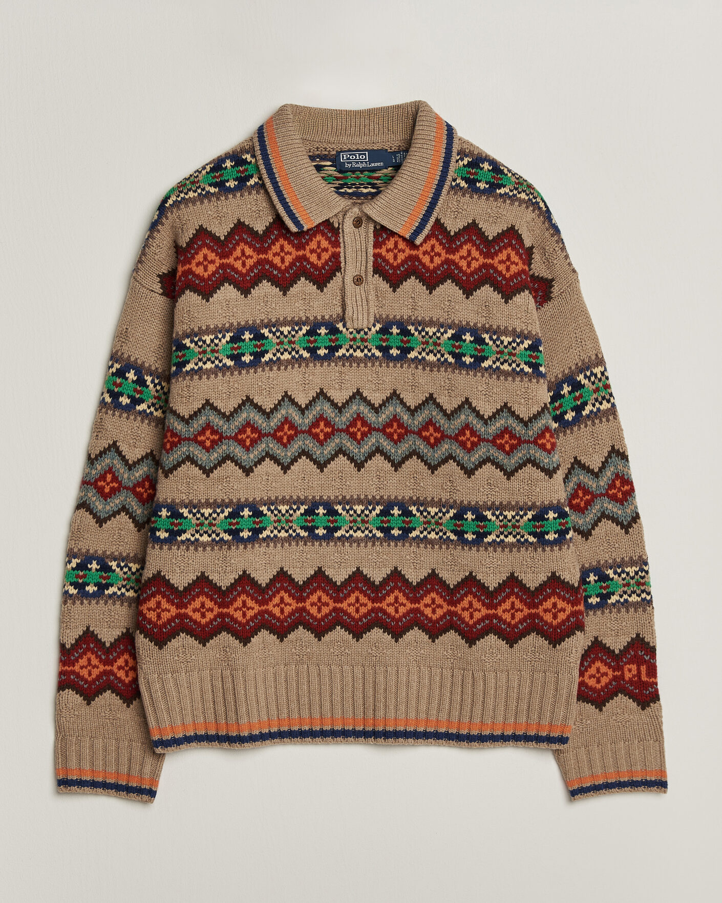 Men | Sweaters & Knitwear | Polo Ralph Lauren | Litchfield Wool Blend Sweater Tan Multi