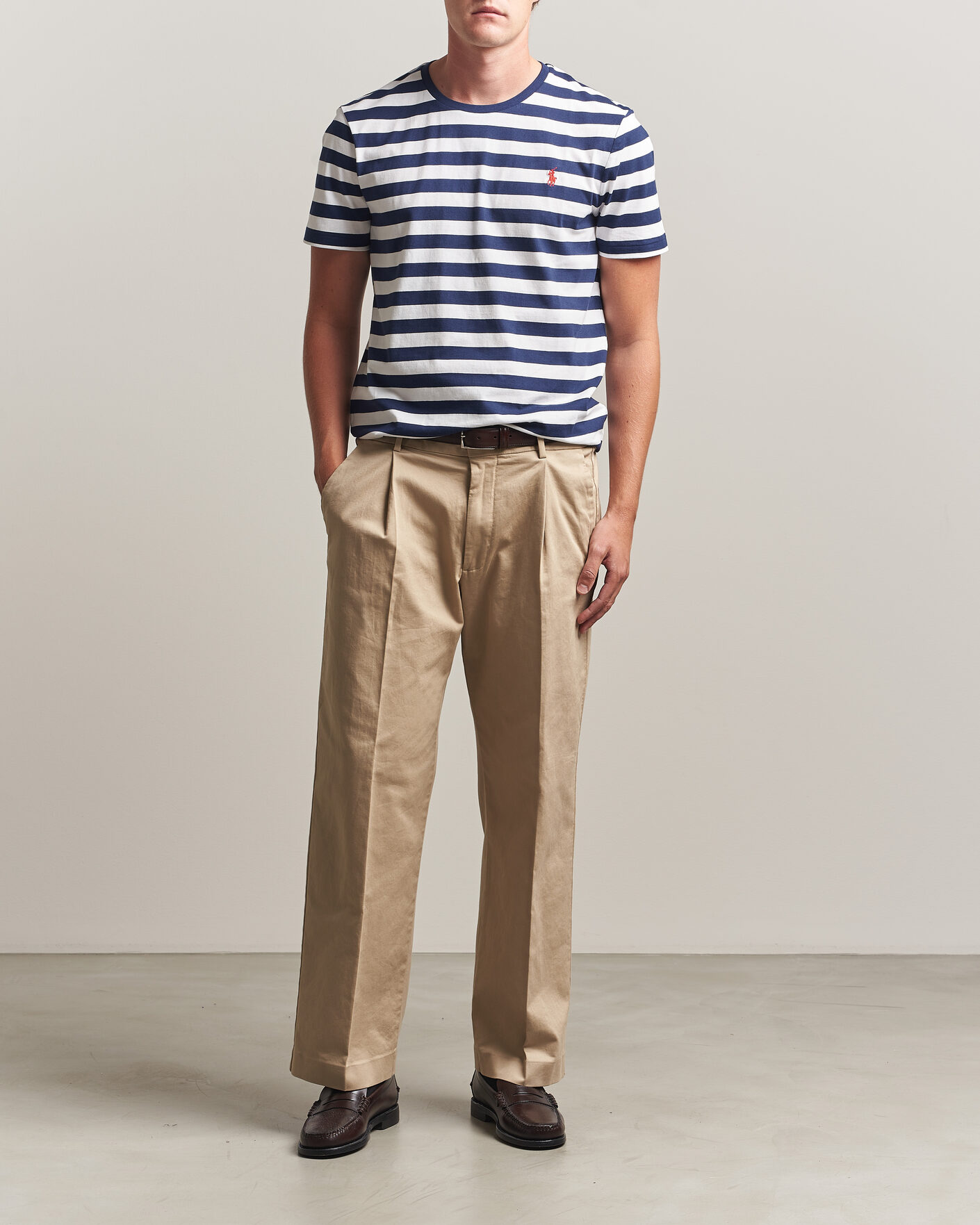 Men | T-Shirts | Polo Ralph Lauren | Custom Slim Fit Striped T-Shirt Newport Navy