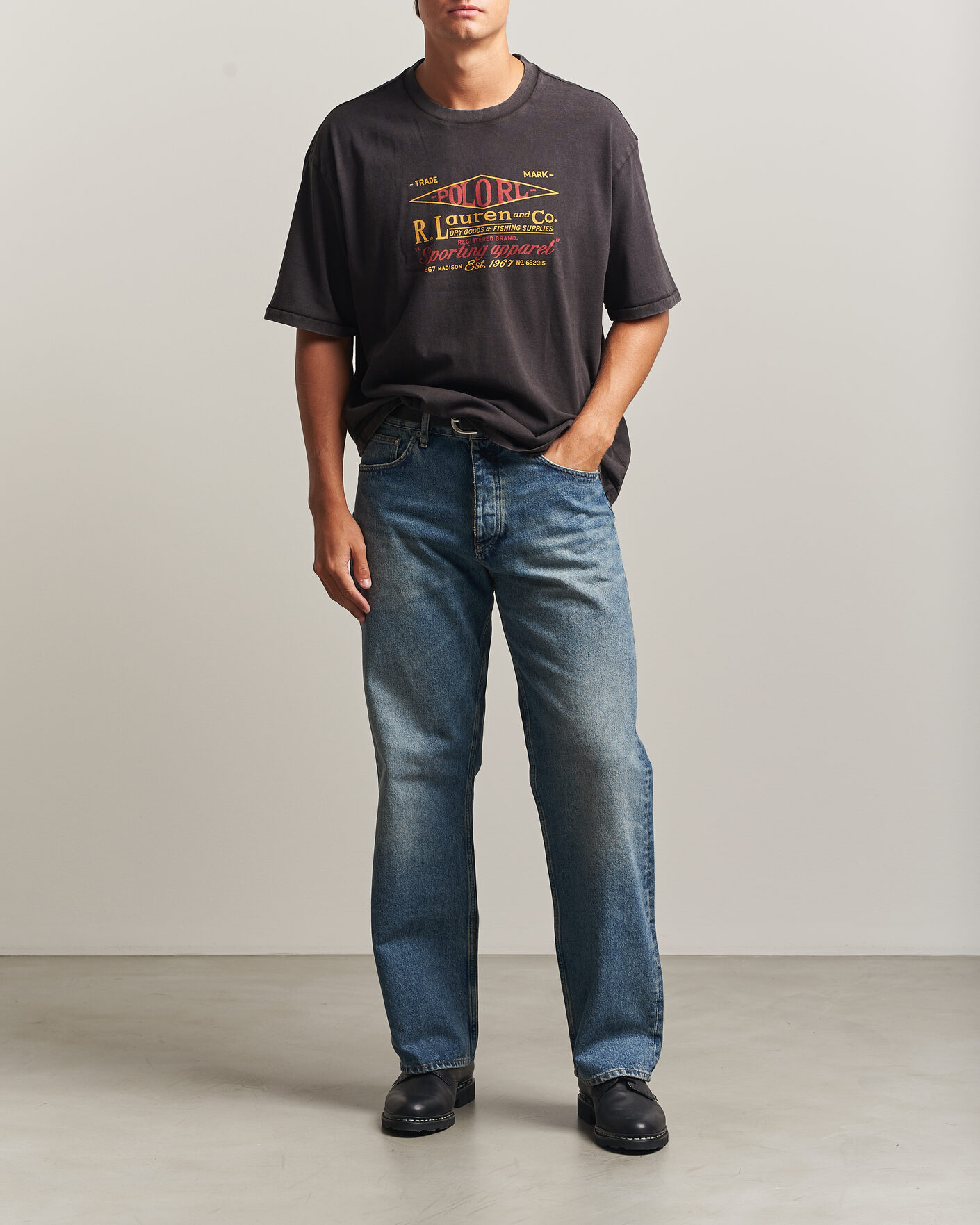 Men | T-Shirts | Polo Ralph Lauren | Relaxed Fit Print T-Shirt Polo Black