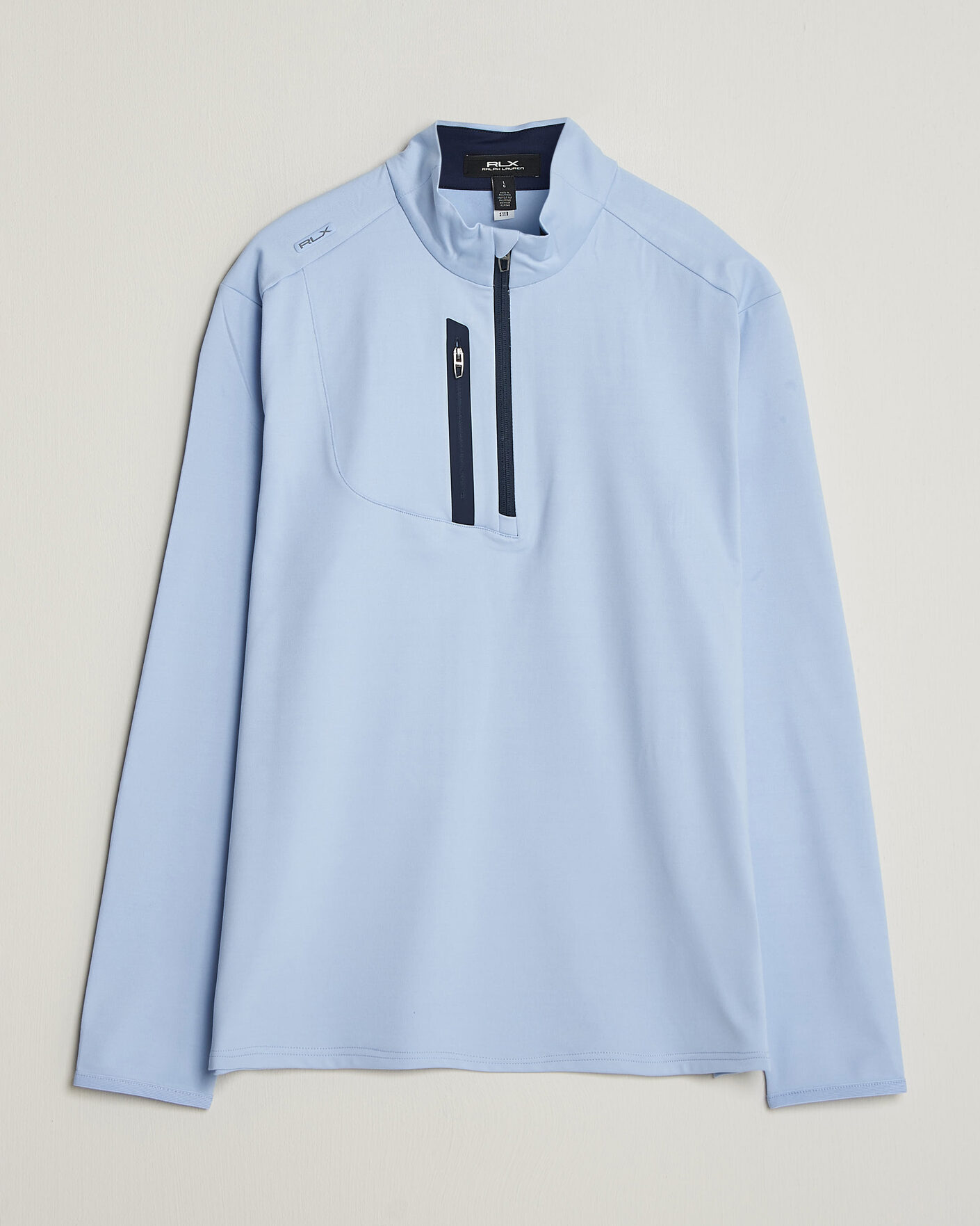 Men | Golf Clothing | Polo Ralph Lauren | Luxury Jersey Half Zip Pebble Blue
