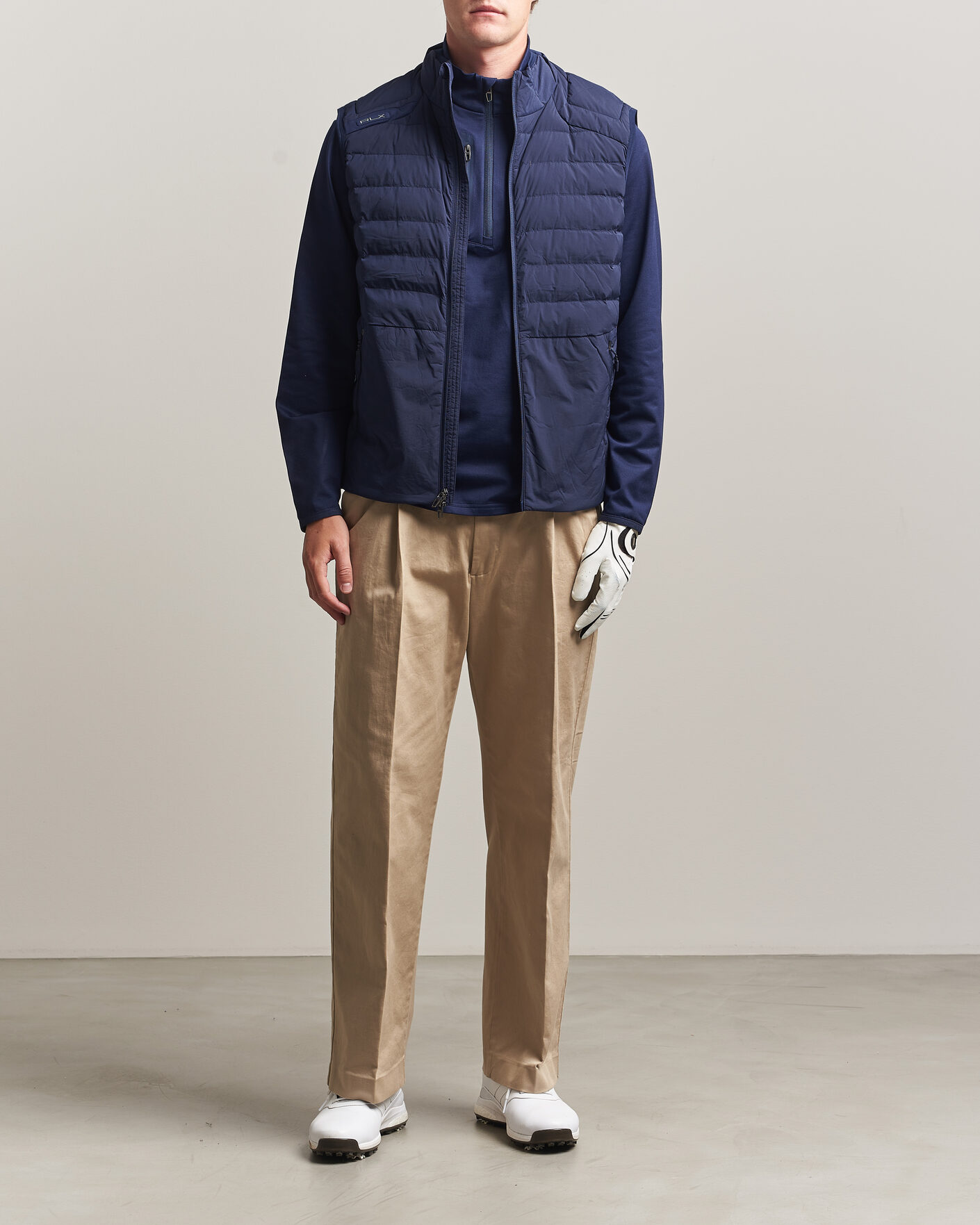 RLX Ralph Lauren Full Zip Golf Vest Refined Navy at CareOfCarl.com