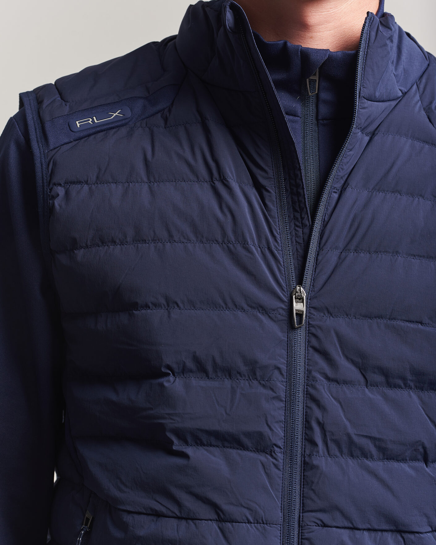 RLX Ralph Lauren Full Zip Golf Vest Refined Navy at CareOfCarl.com
