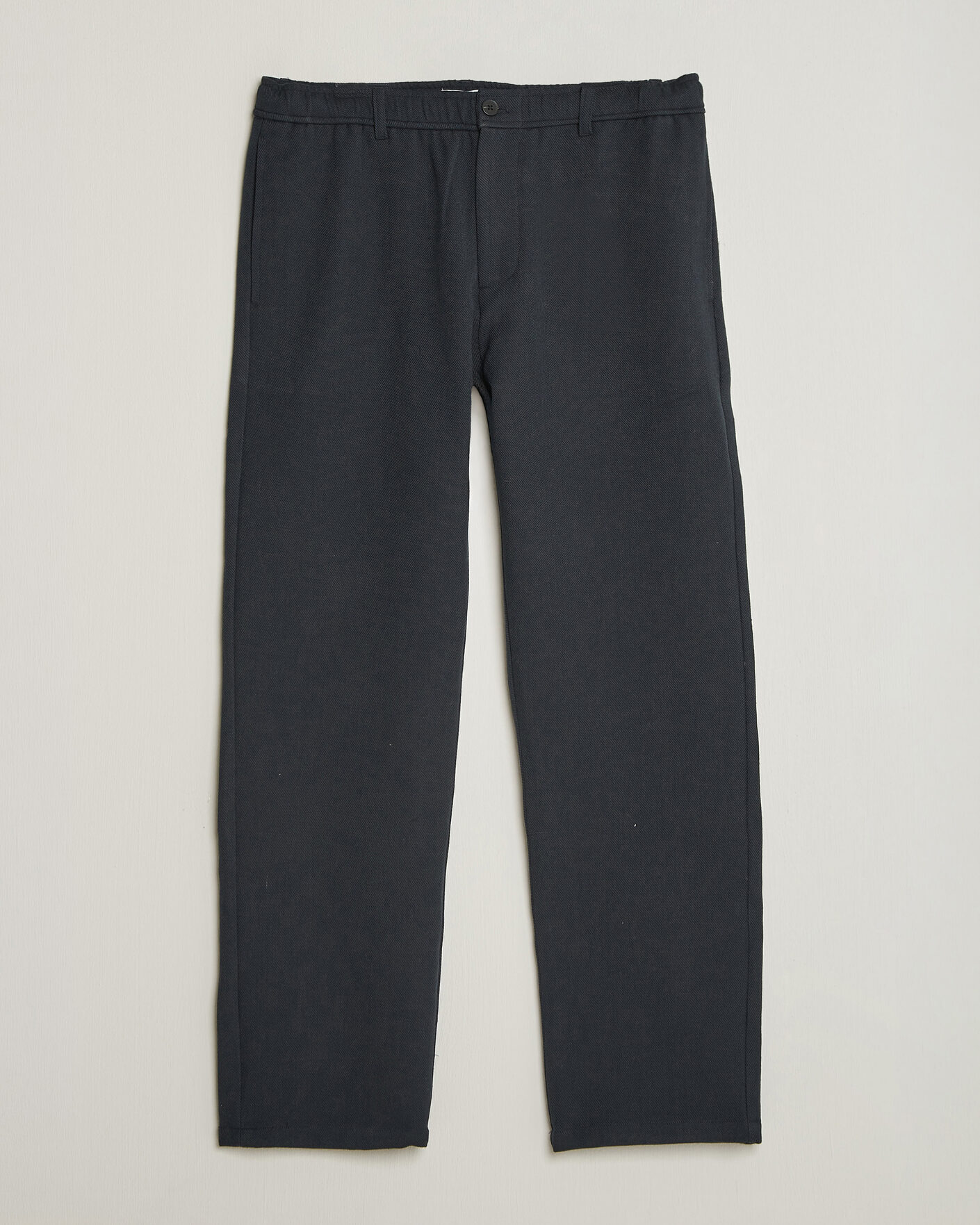 Men | Trousers | Samsøe Samsøe | Jabari Brushed Cotton Drawstring Trousers Dark Grey Melange