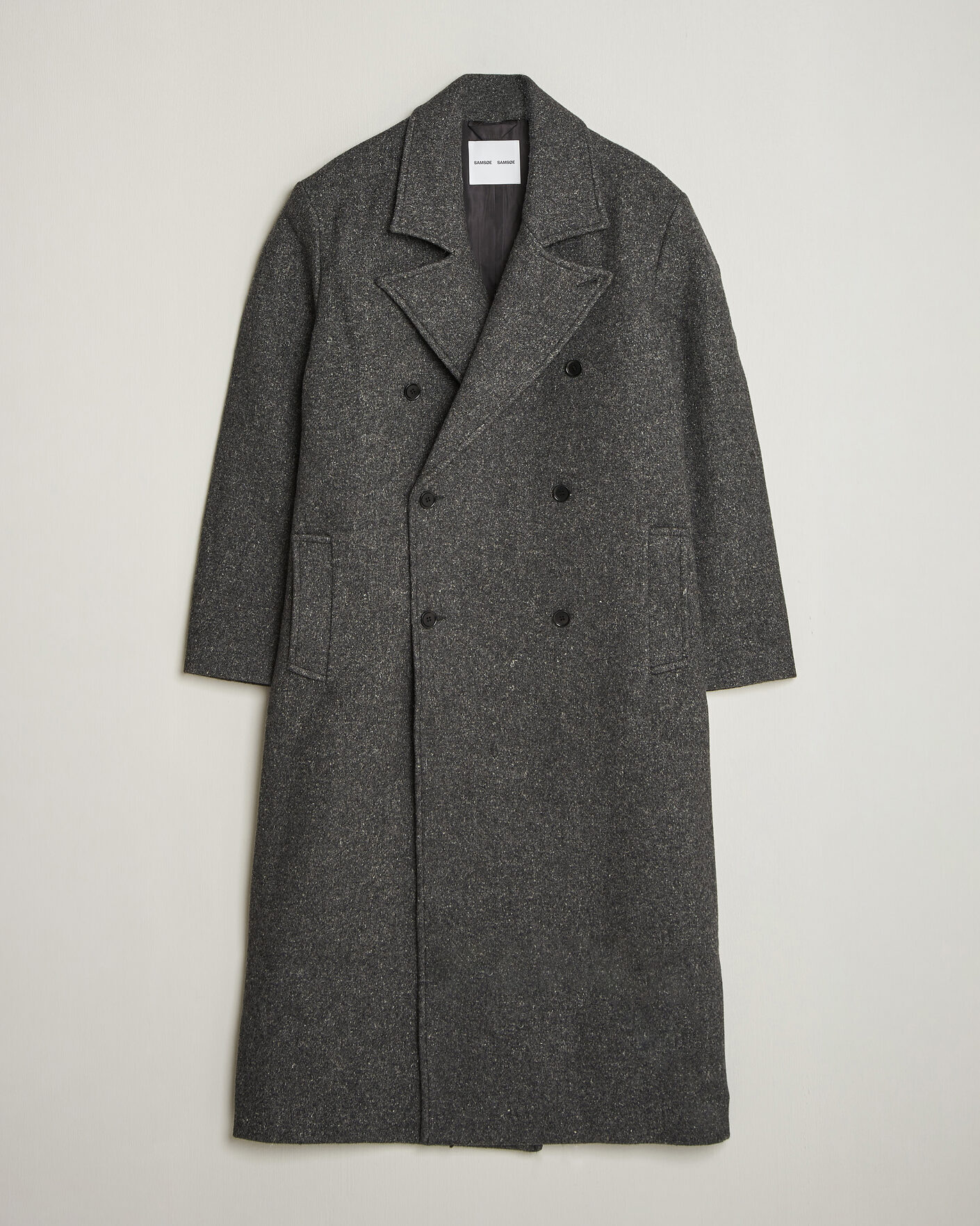 Men | Coats & Jackets | Samsøe Samsøe | Vince Wool Double Breasted Coat Dark Grey Melange