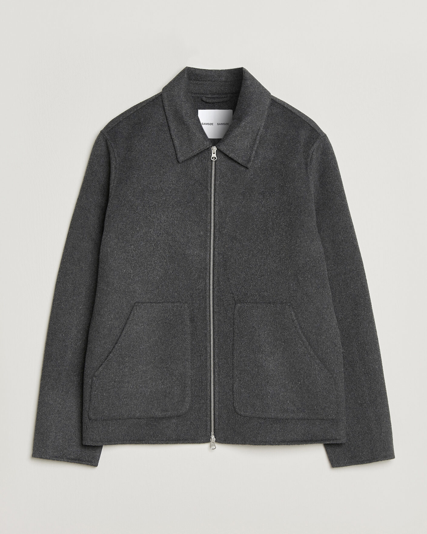 Men | Coats & Jackets | Samsøe Samsøe | Paulo Wool Shirt Jacket Dark Grey Melange