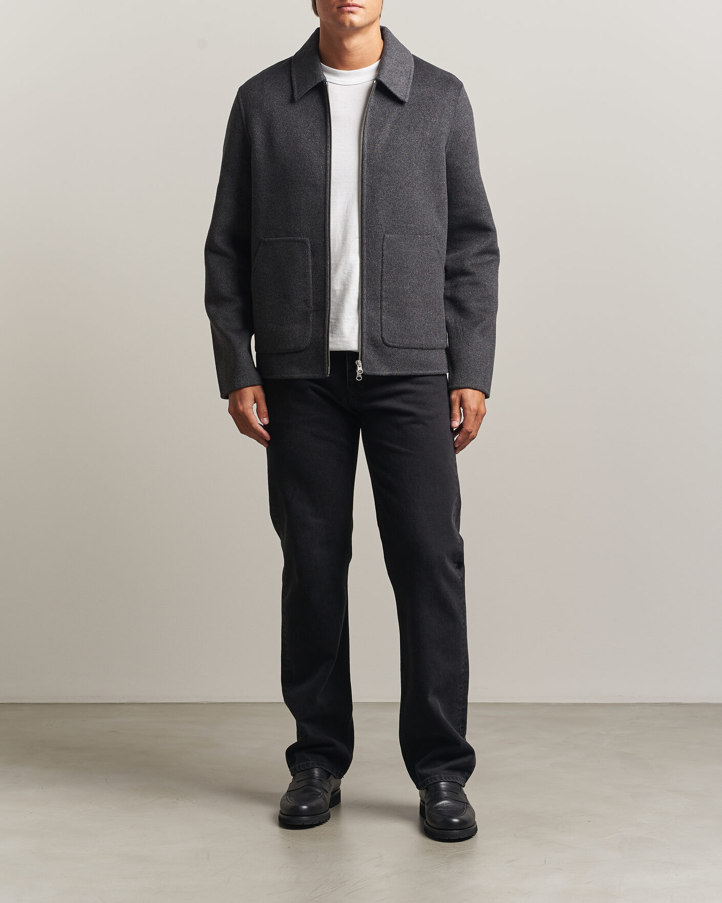 Men | Coats & Jackets | Samsøe Samsøe | Paulo Wool Shirt Jacket Dark Grey Melange