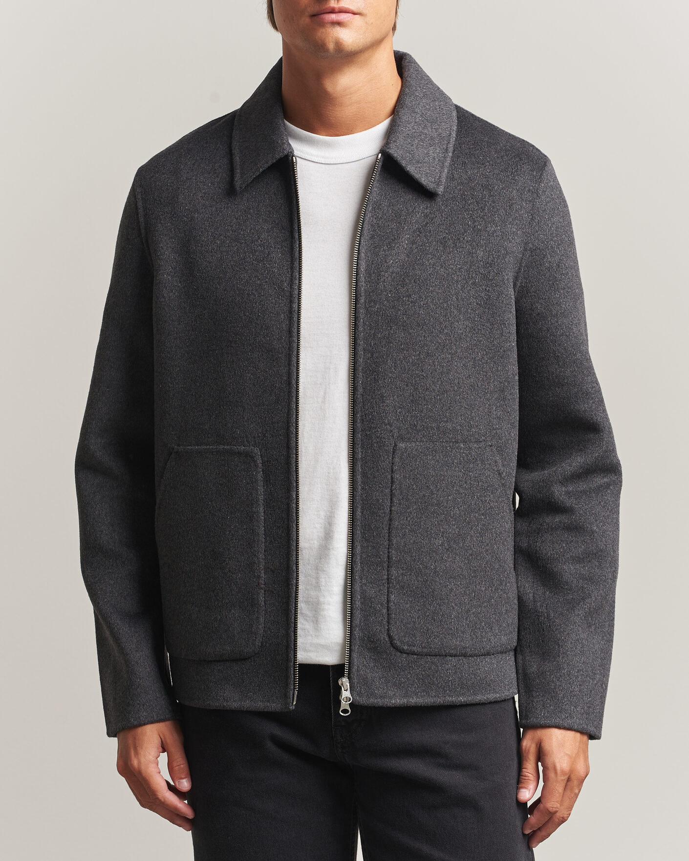 Men | Coats & Jackets | Samsøe Samsøe | Paulo Wool Shirt Jacket Dark Grey Melange
