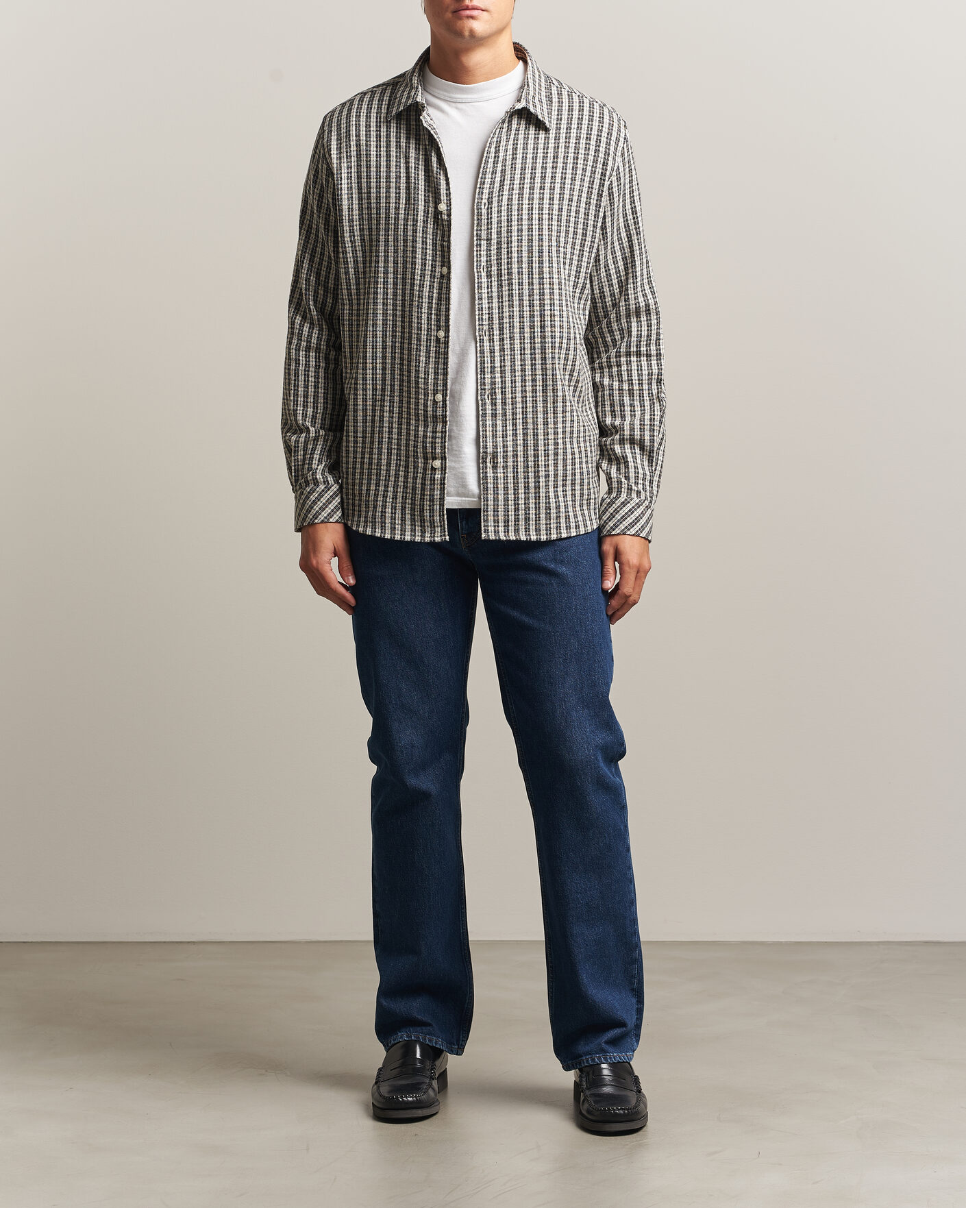 Men | Shirts | Samsøe Samsøe | Ryan Brushed Cotton Checked Shirt Brown