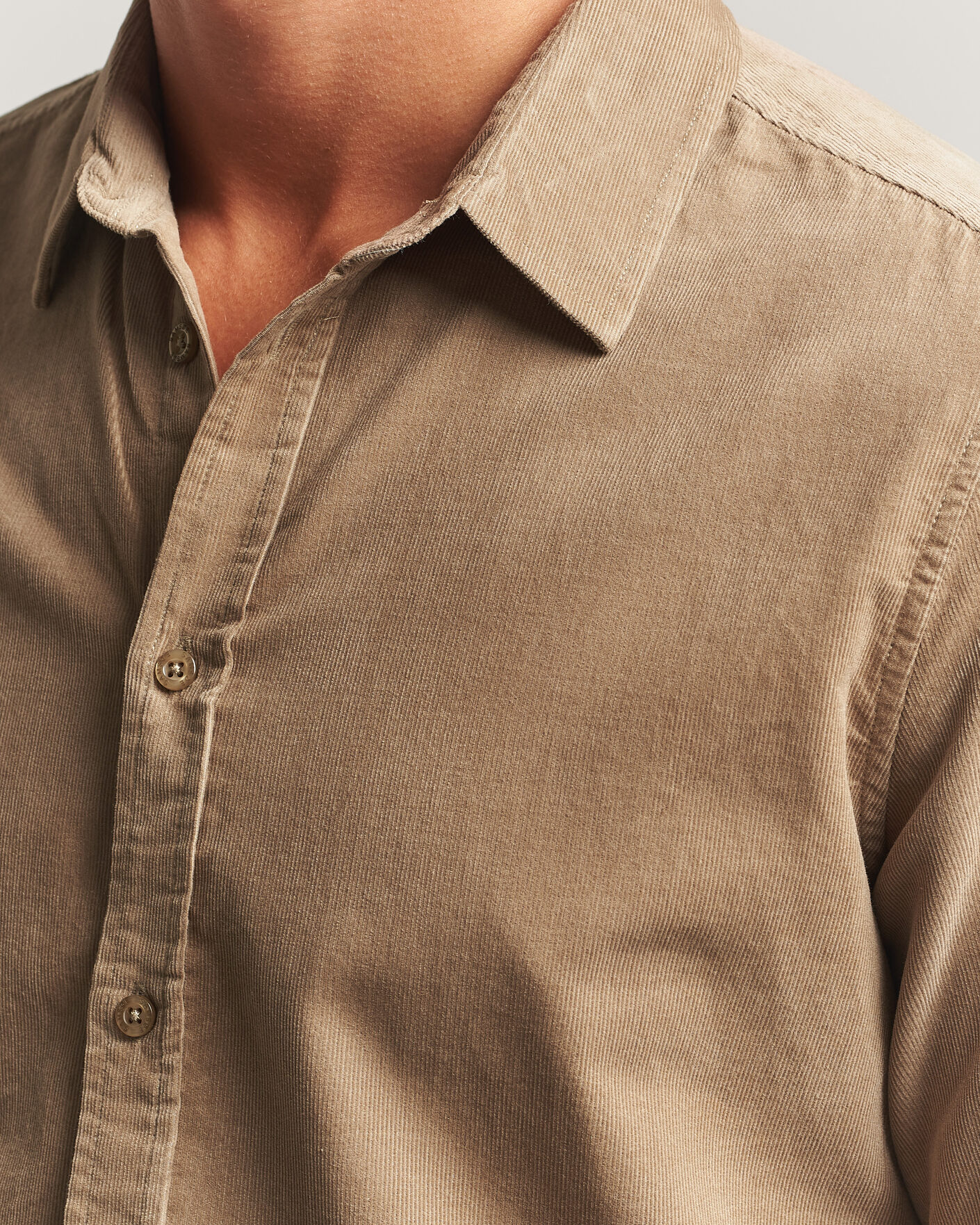 Men | Shirts | Samsøe Samsøe | Liam Baby Cord Shirt Lead Gray