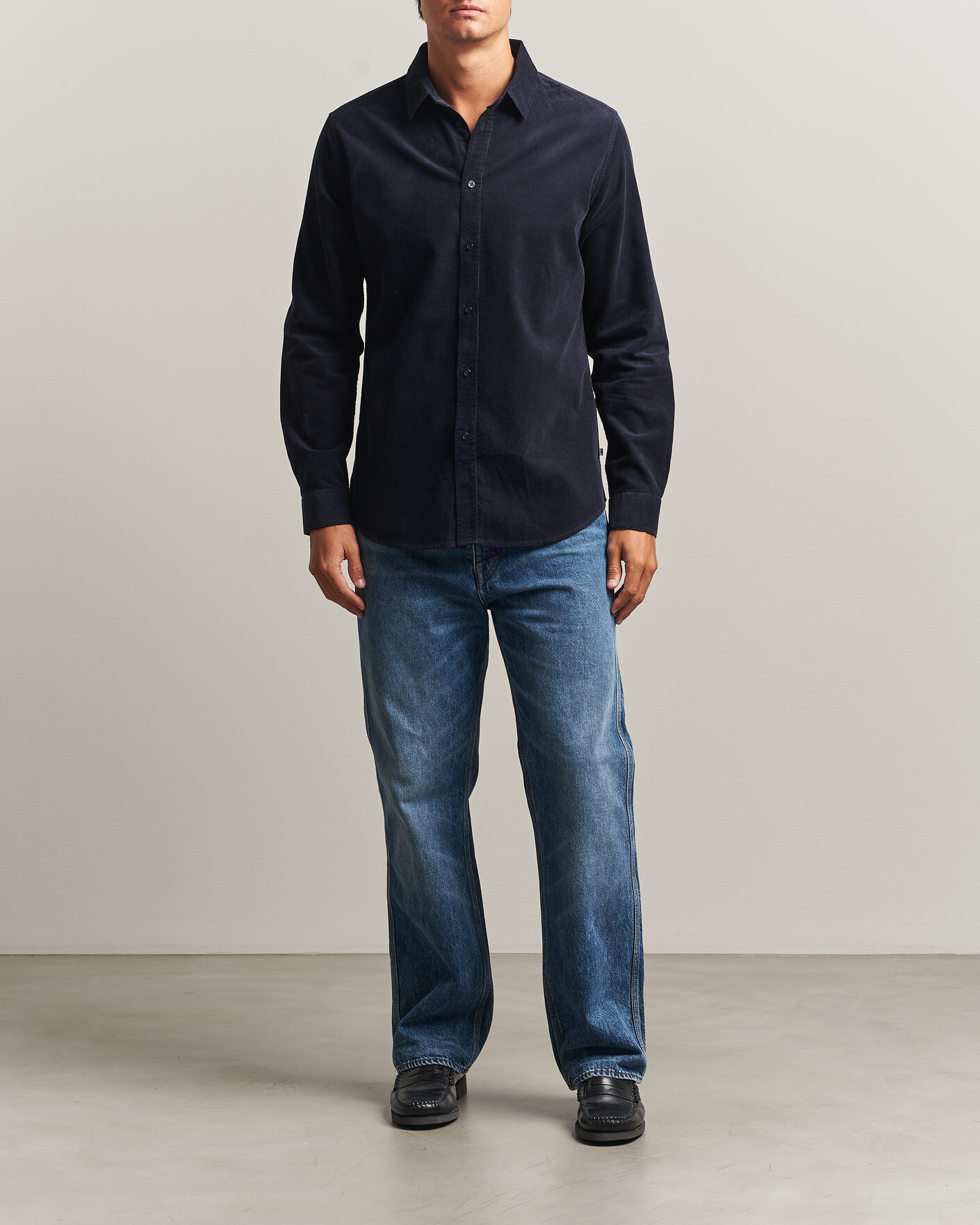 Men | Shirts | Samsøe Samsøe | Liam Baby Cord Shirt Salute Navy