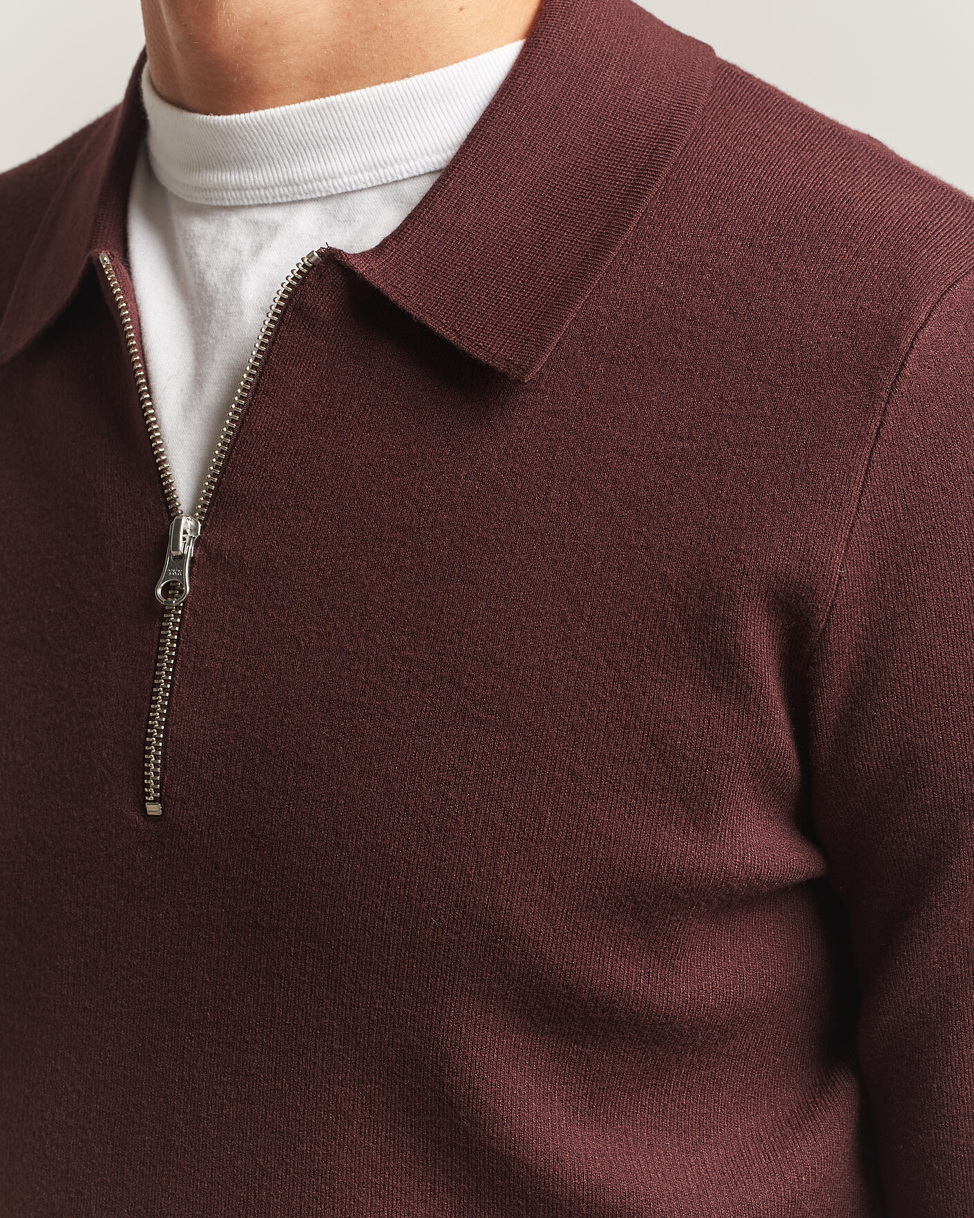 Men | Sweaters & Knitwear | Samsøe Samsøe | Guna Half Zip Bitter Chocolate
