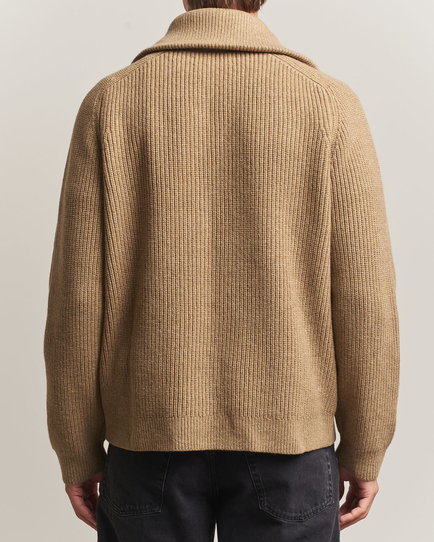 Men | Sweaters & Knitwear | Samsøe Samsøe | Rick Wool Heavy Knitted Half Zip Lead Gray