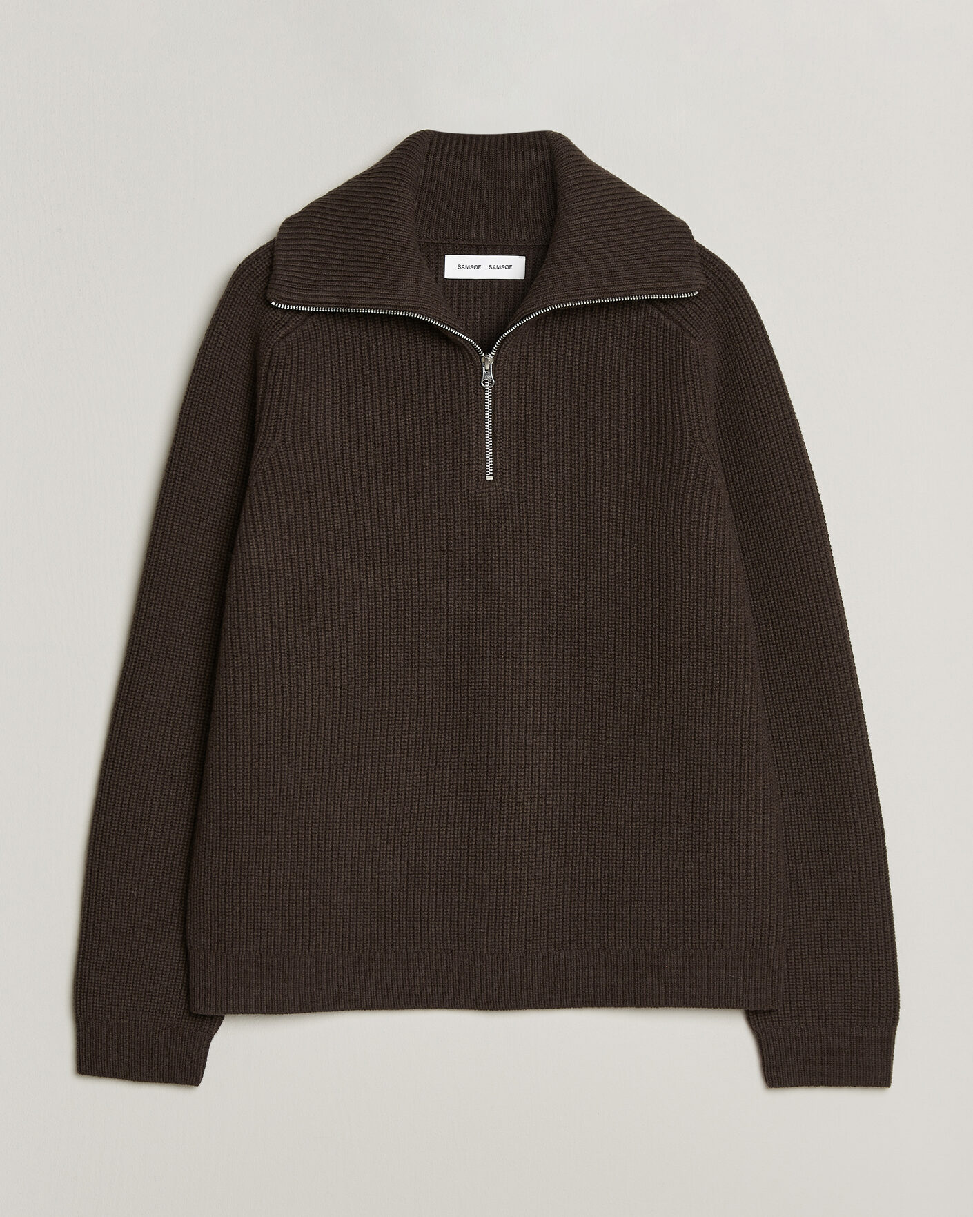 Men | Sweaters & Knitwear | Samsøe Samsøe | Rick Wool Heavy Knitted Half Zip Delicioso