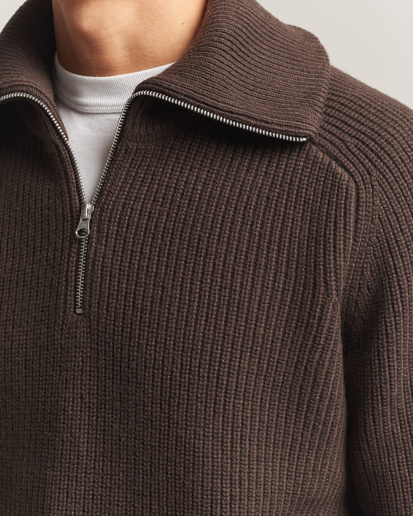 Men | Sweaters & Knitwear | Samsøe Samsøe | Rick Wool Heavy Knitted Half Zip Delicioso