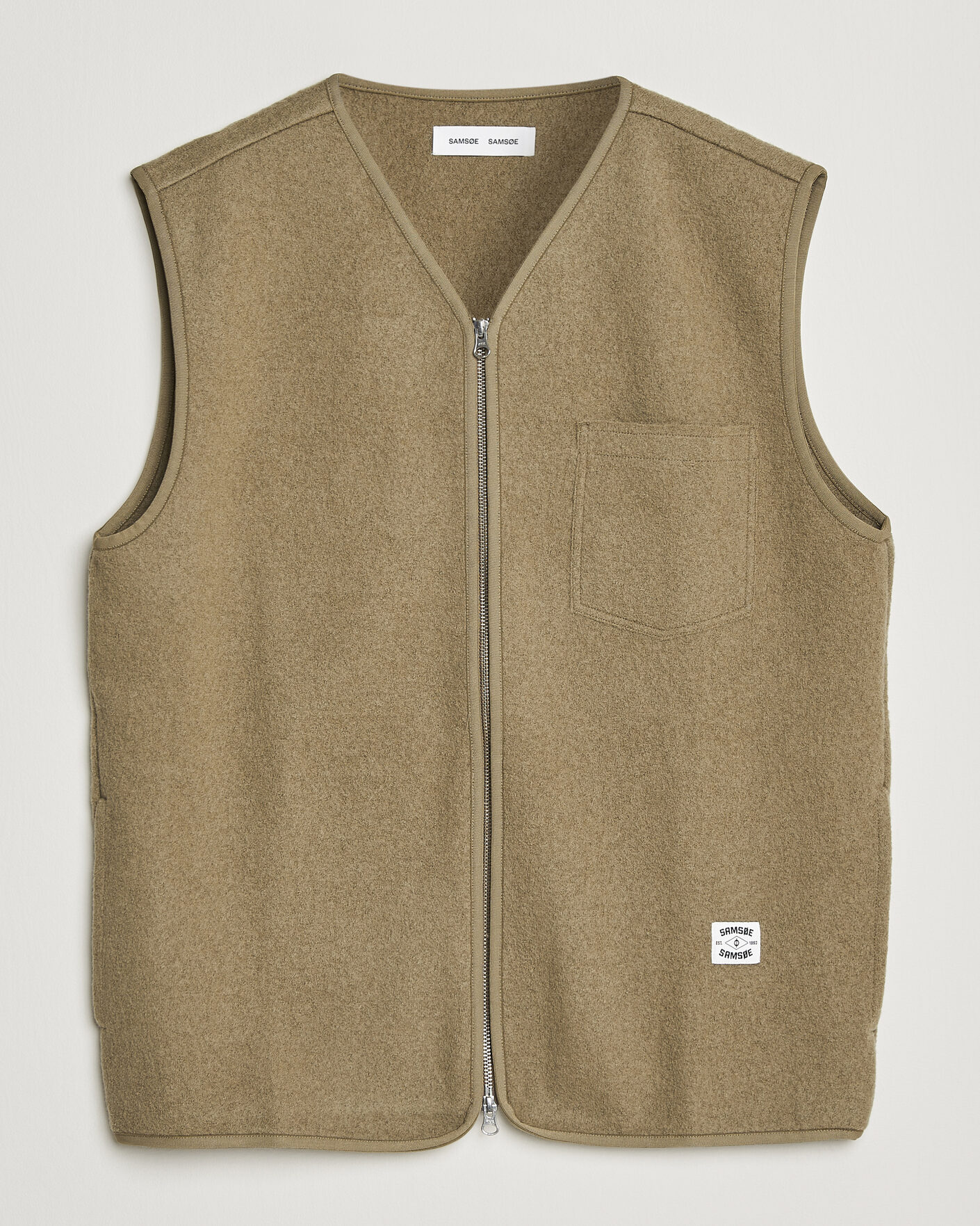 Men | Sweaters & Knitwear | Samsøe Samsøe | Hannes Boiled Wool Vest Lead Gray