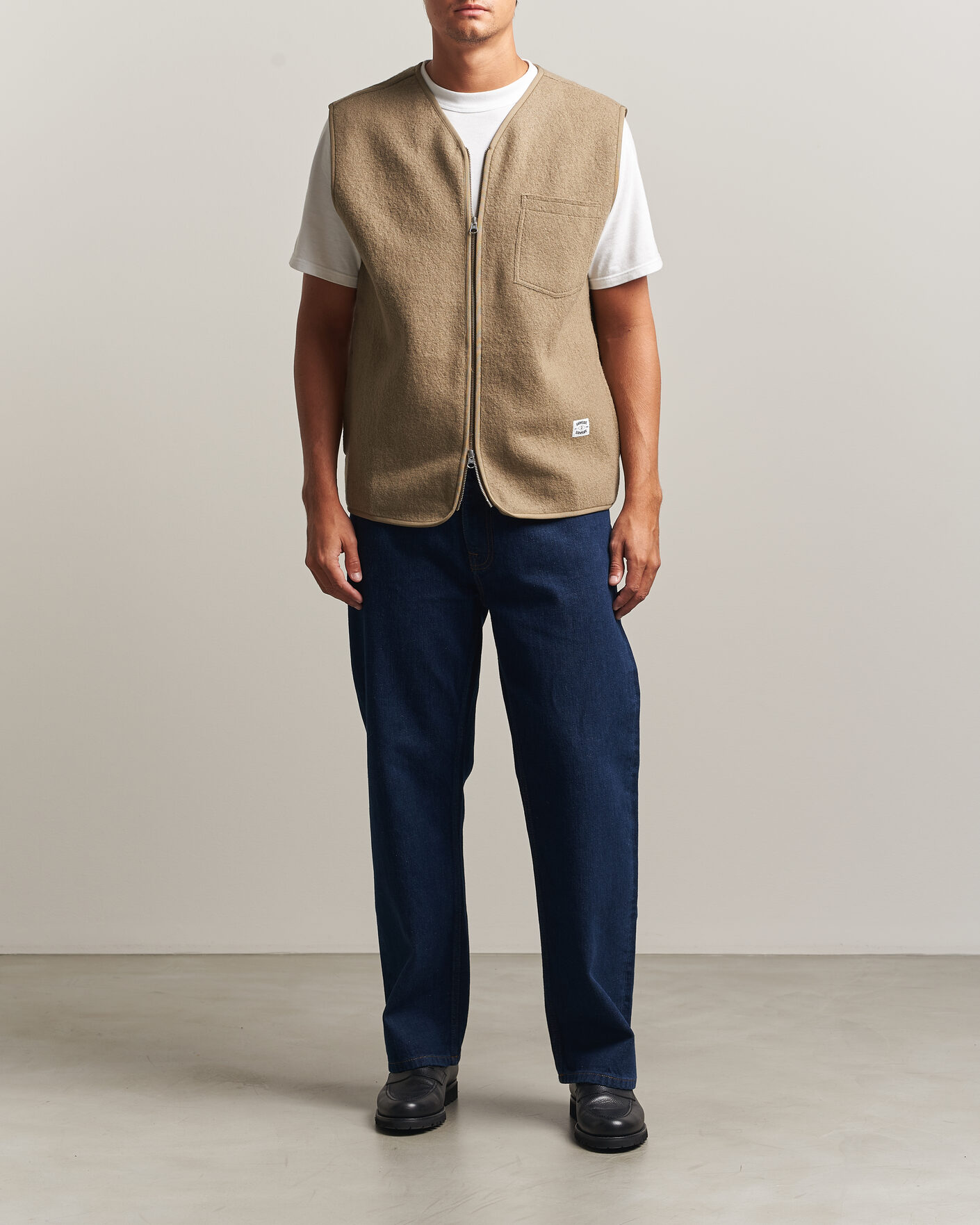 Men | Sweaters & Knitwear | Samsøe Samsøe | Hannes Boiled Wool Vest Lead Gray
