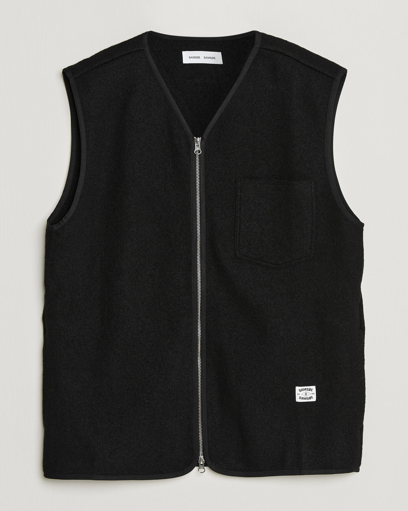 Men | Sweaters & Knitwear | Samsøe Samsøe | Hannes Boiled Wool Vest Black