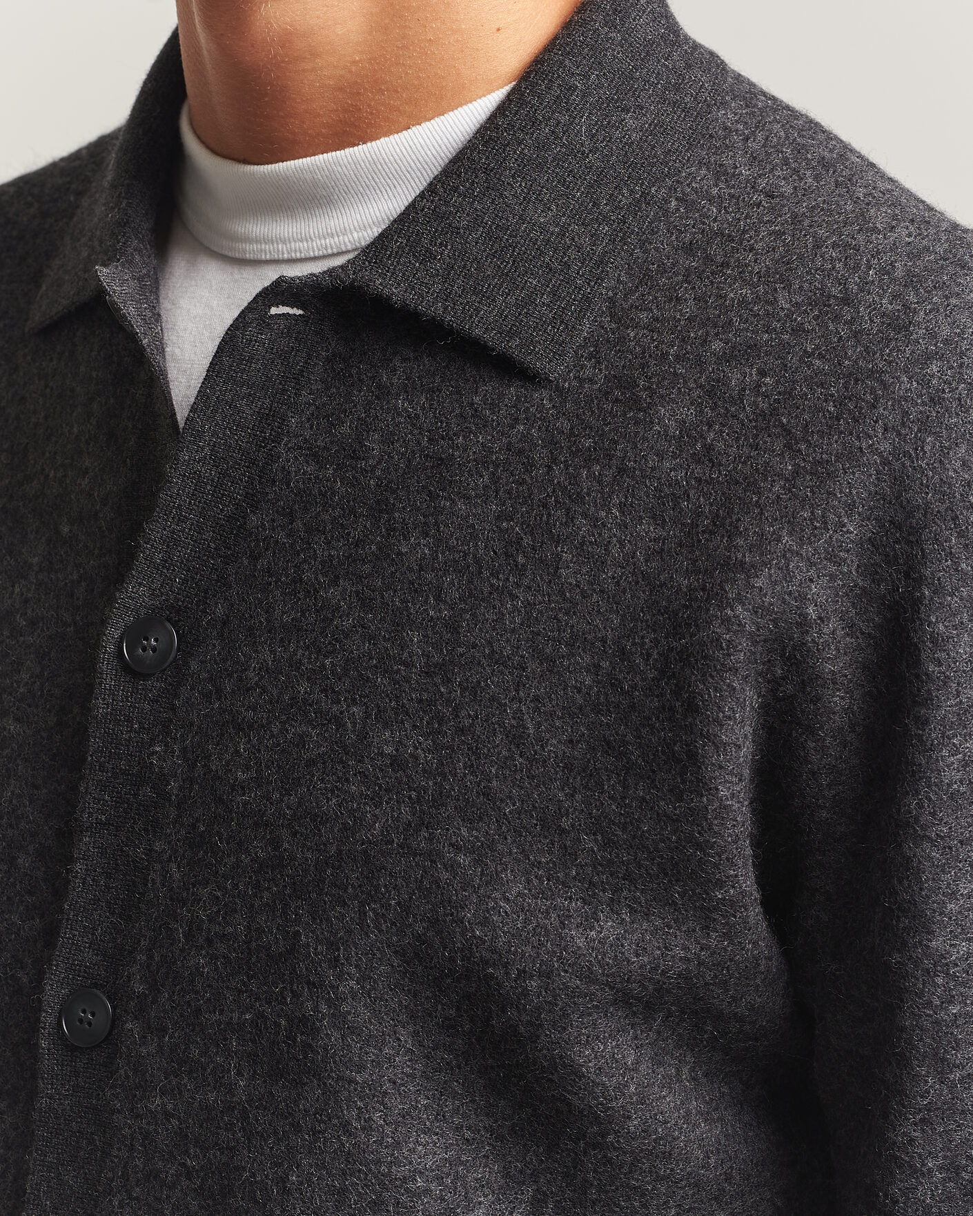 Men | Sweaters & Knitwear | Samsøe Samsøe | Richard Wool Knitted Cardigan Dark Grey Melange