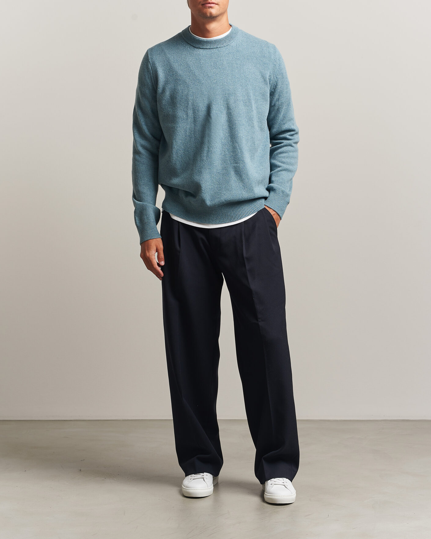 Men | Sweaters & Knitwear | Samsøe Samsøe | Isak Knitted Crew Neck Stormy Sea
