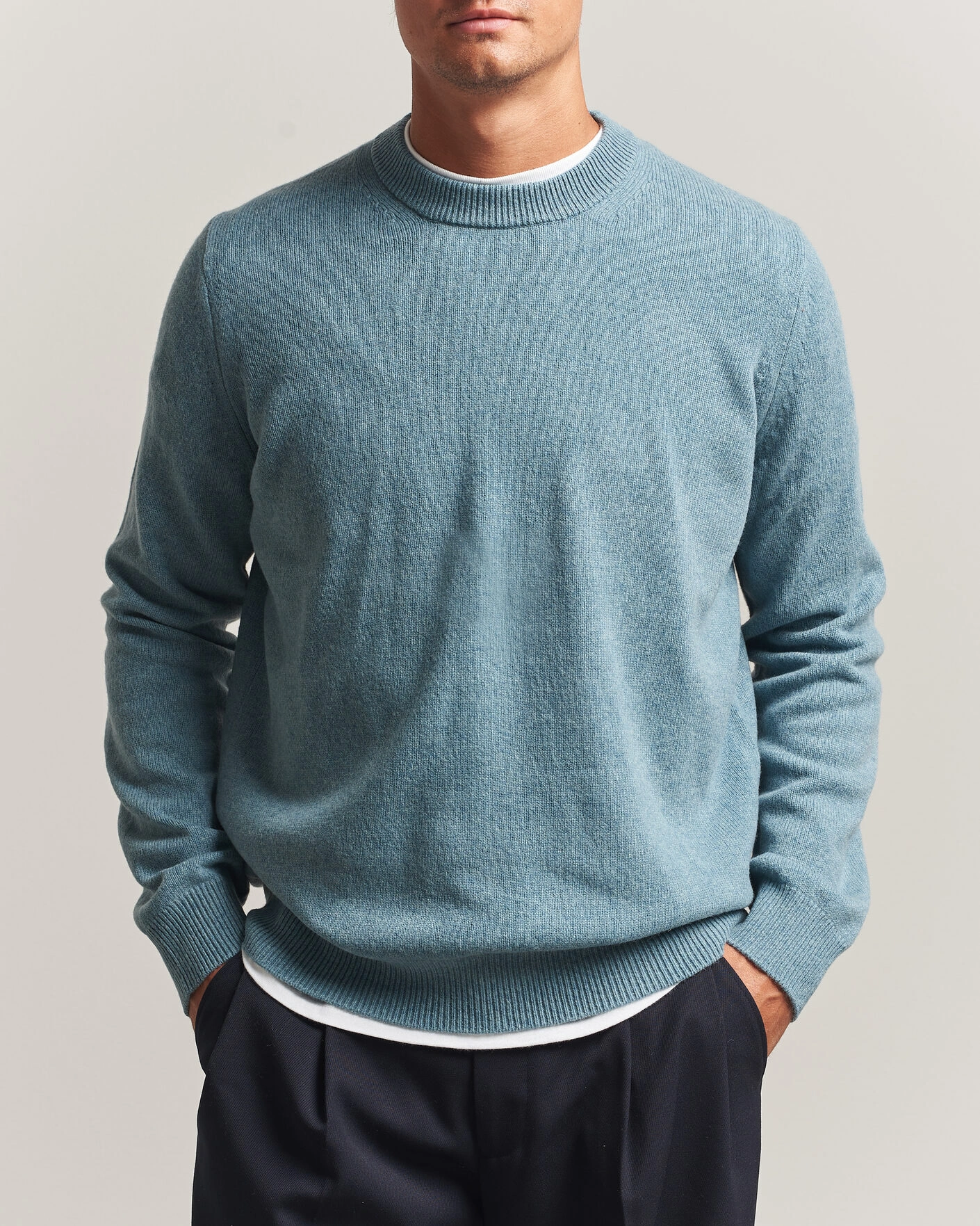 Men | Sweaters & Knitwear | Samsøe Samsøe | Isak Knitted Crew Neck Stormy Sea