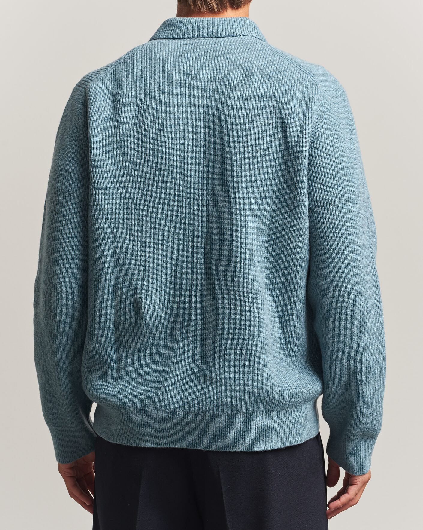 Men | Sweaters & Knitwear | Samsøe Samsøe | Isak Knitted Half Zip Polo Stormy Sea