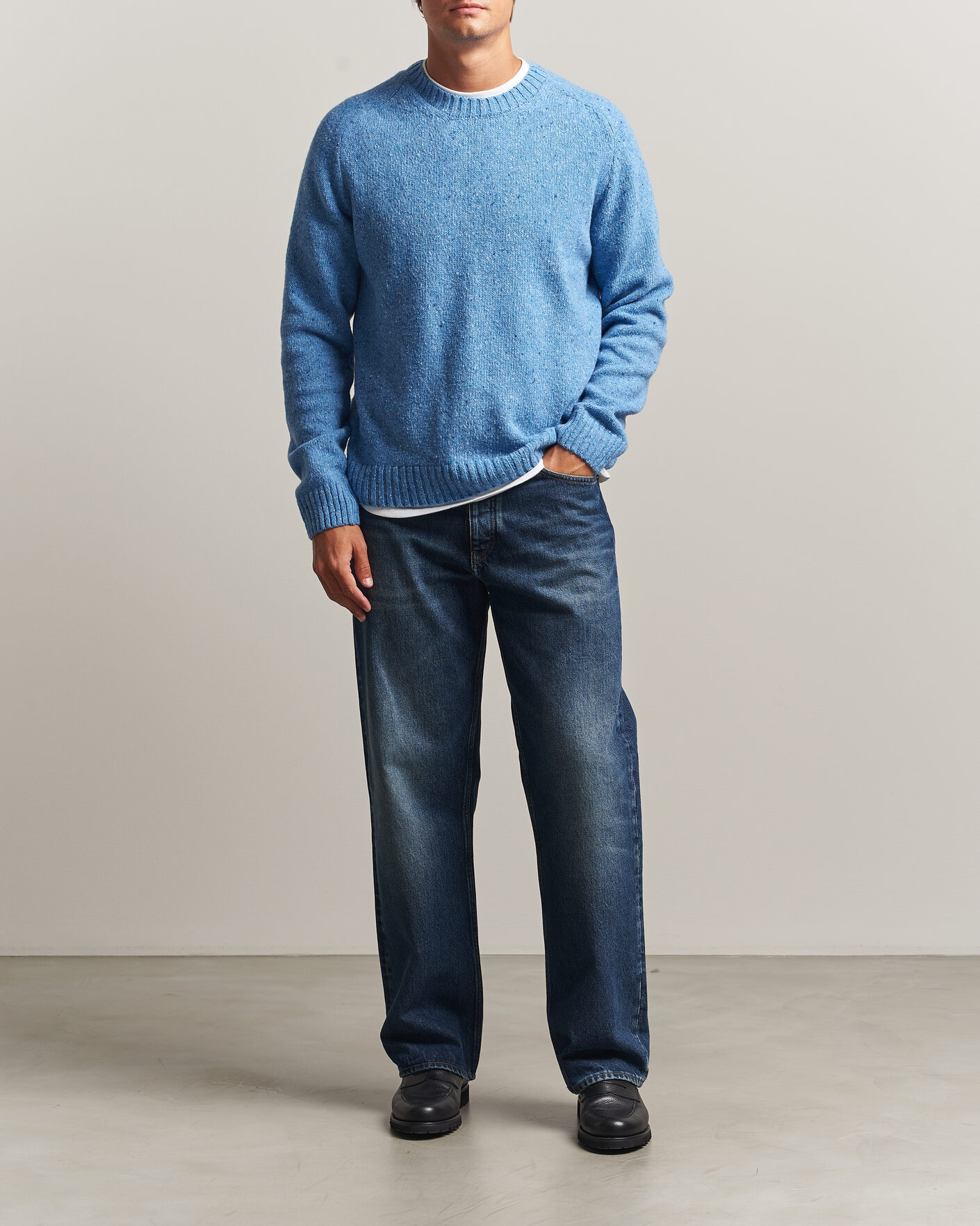 Samsøe Samsøe Nate Donegal Wool Knitted Striped Sweater Cyaneus at