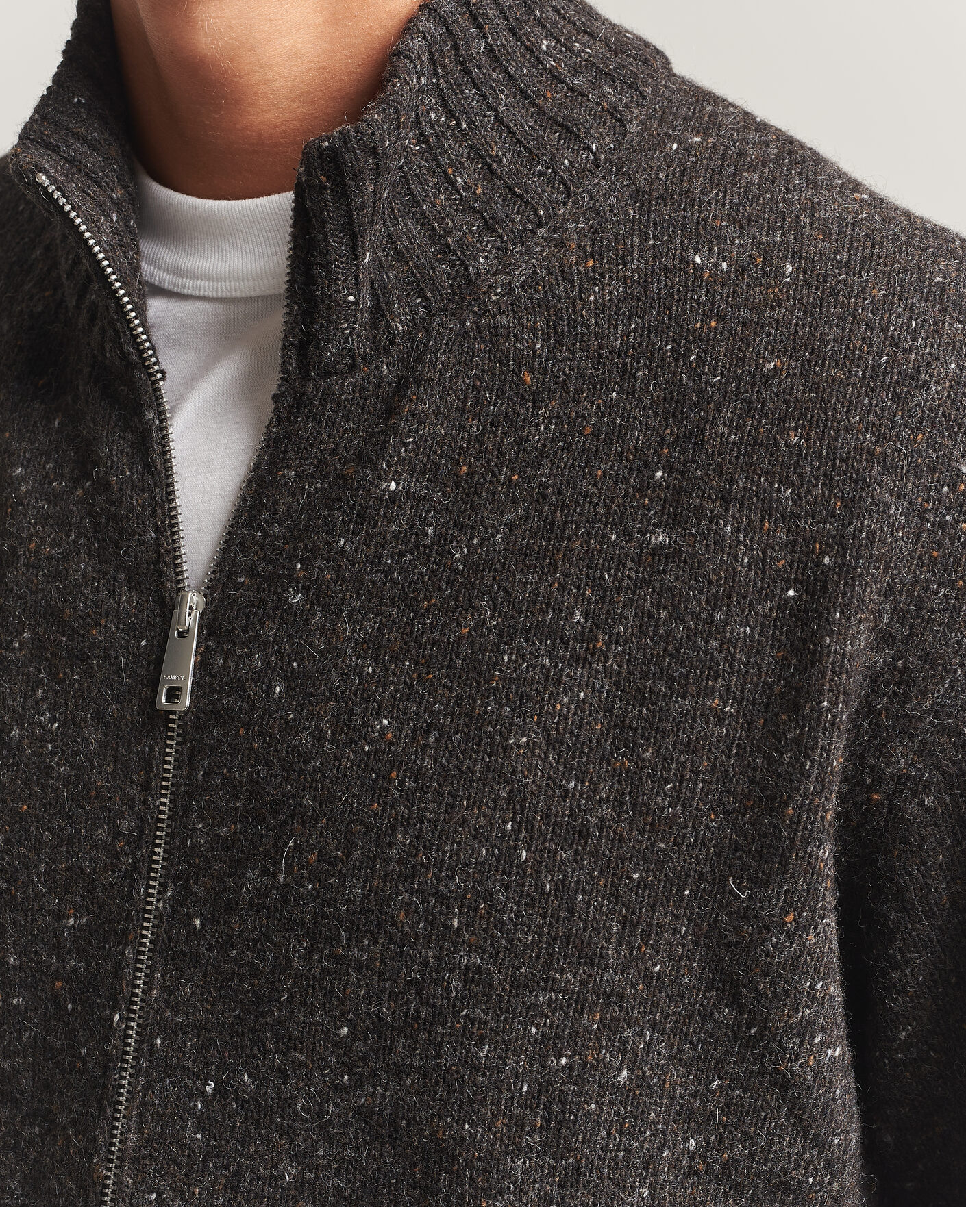 Men | Sweaters & Knitwear | Samsøe Samsøe | Nate Donegal Wool Knitted Full Zip Delicioso
