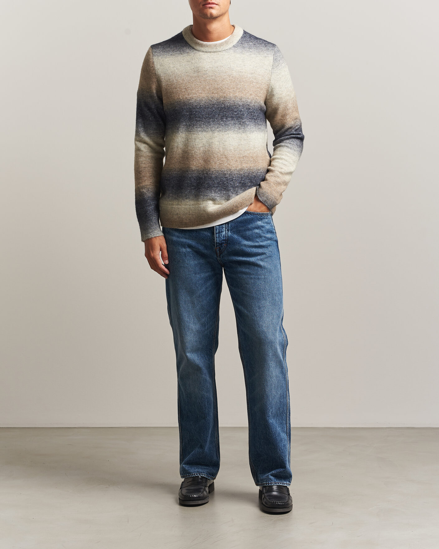 Men | Sweaters & Knitwear | Samsøe Samsøe | Aiden Wool/Alpaca Knitted Striped Sweater Multi