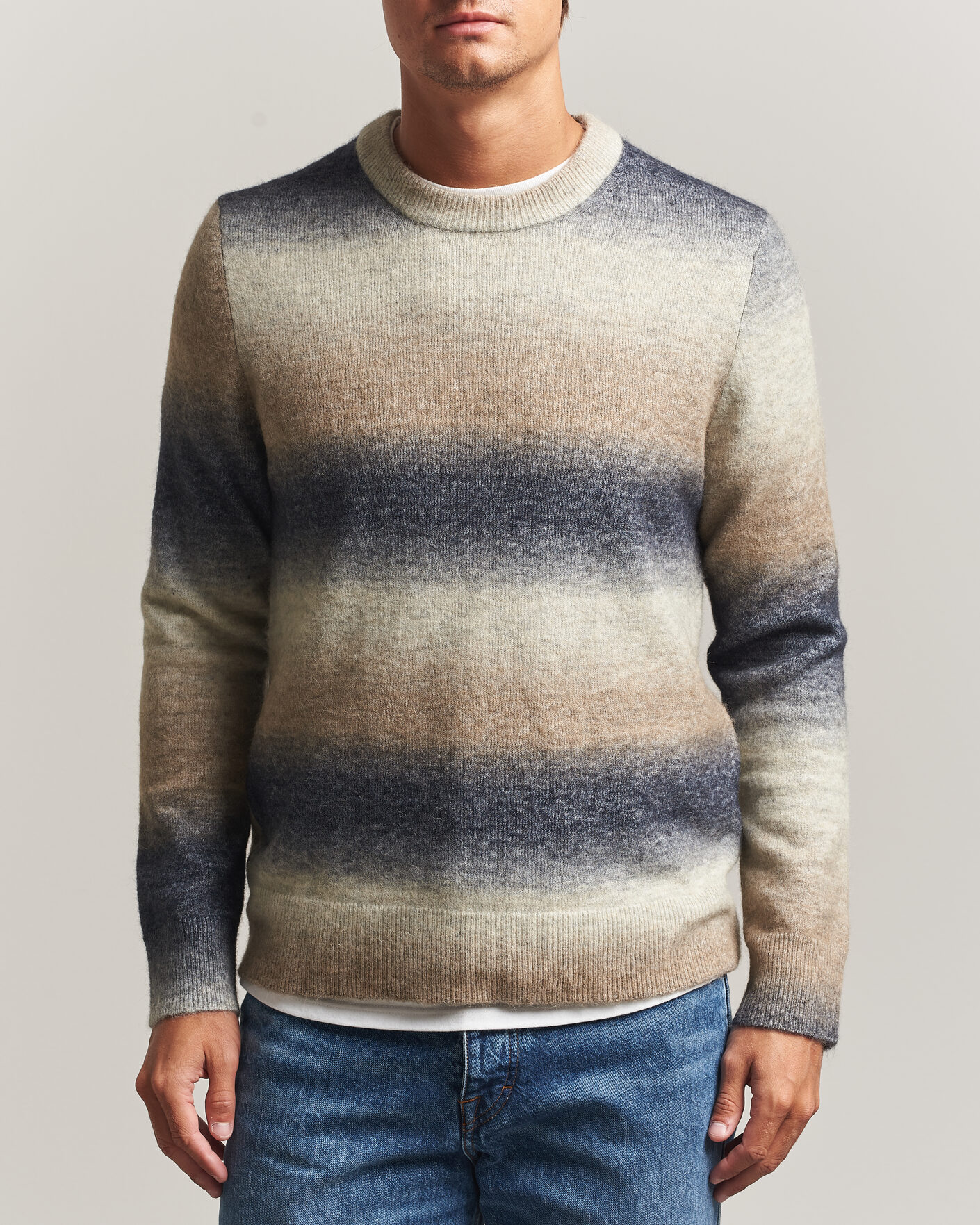 Men | Sweaters & Knitwear | Samsøe Samsøe | Aiden Wool/Alpaca Knitted Striped Sweater Multi