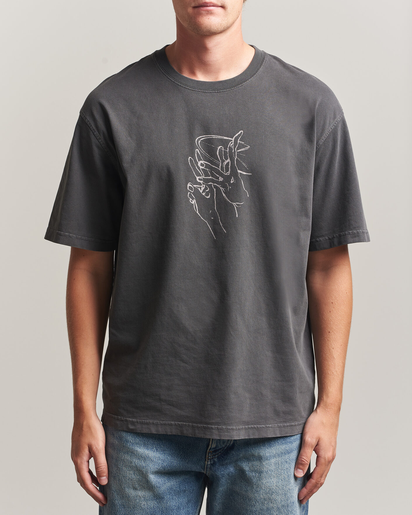 BOSS ORANGE DJ Printed Crew Neck T-Shirt Black at CareOfCarl.com