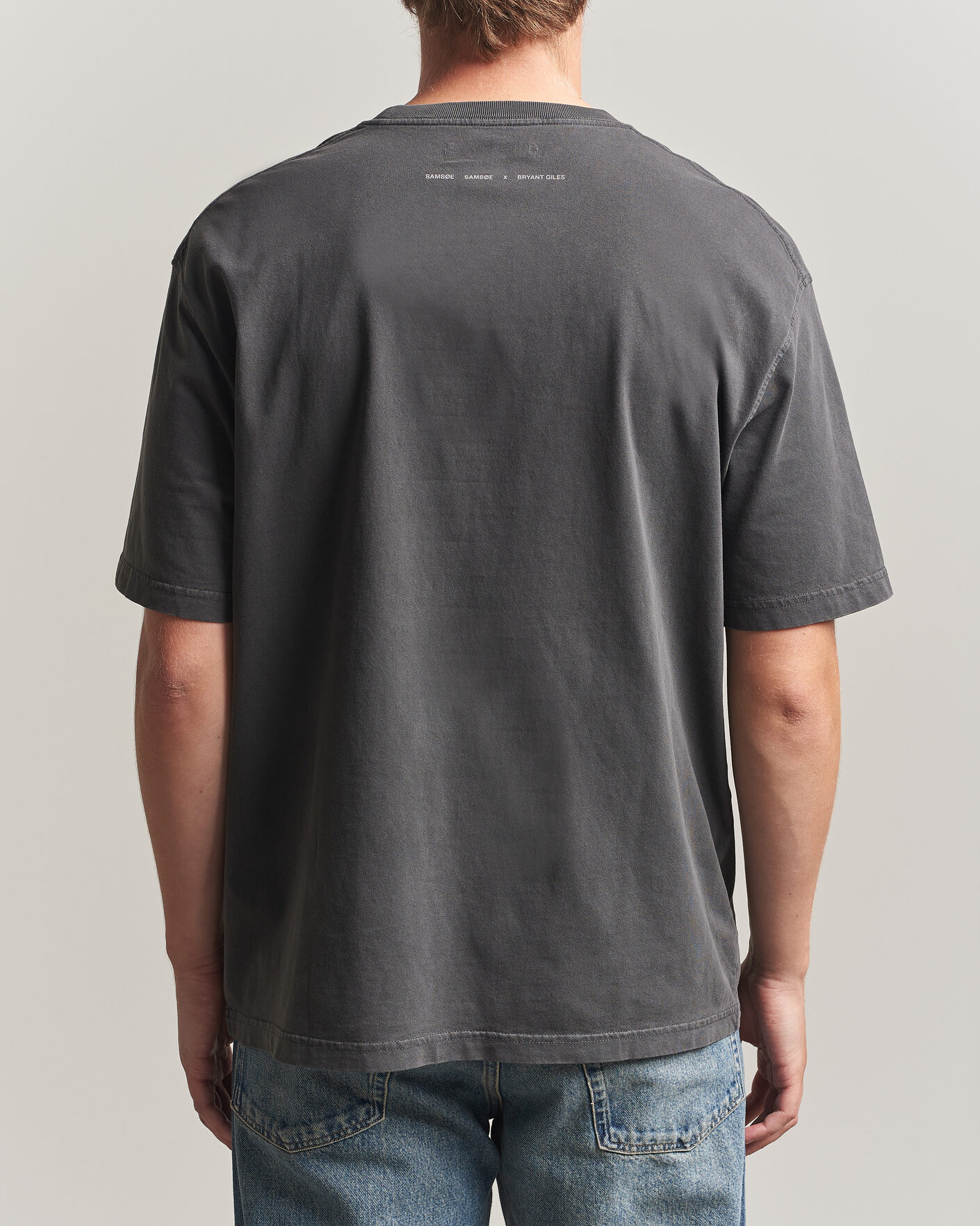 Men | T-Shirts | Samsøe Samsøe | Giles Printed Crew Neck T-Shirt Black Lines