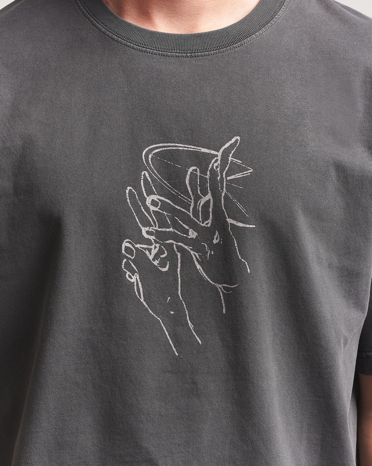 Men | T-Shirts | Samsøe Samsøe | Giles Printed Crew Neck T-Shirt Black Lines