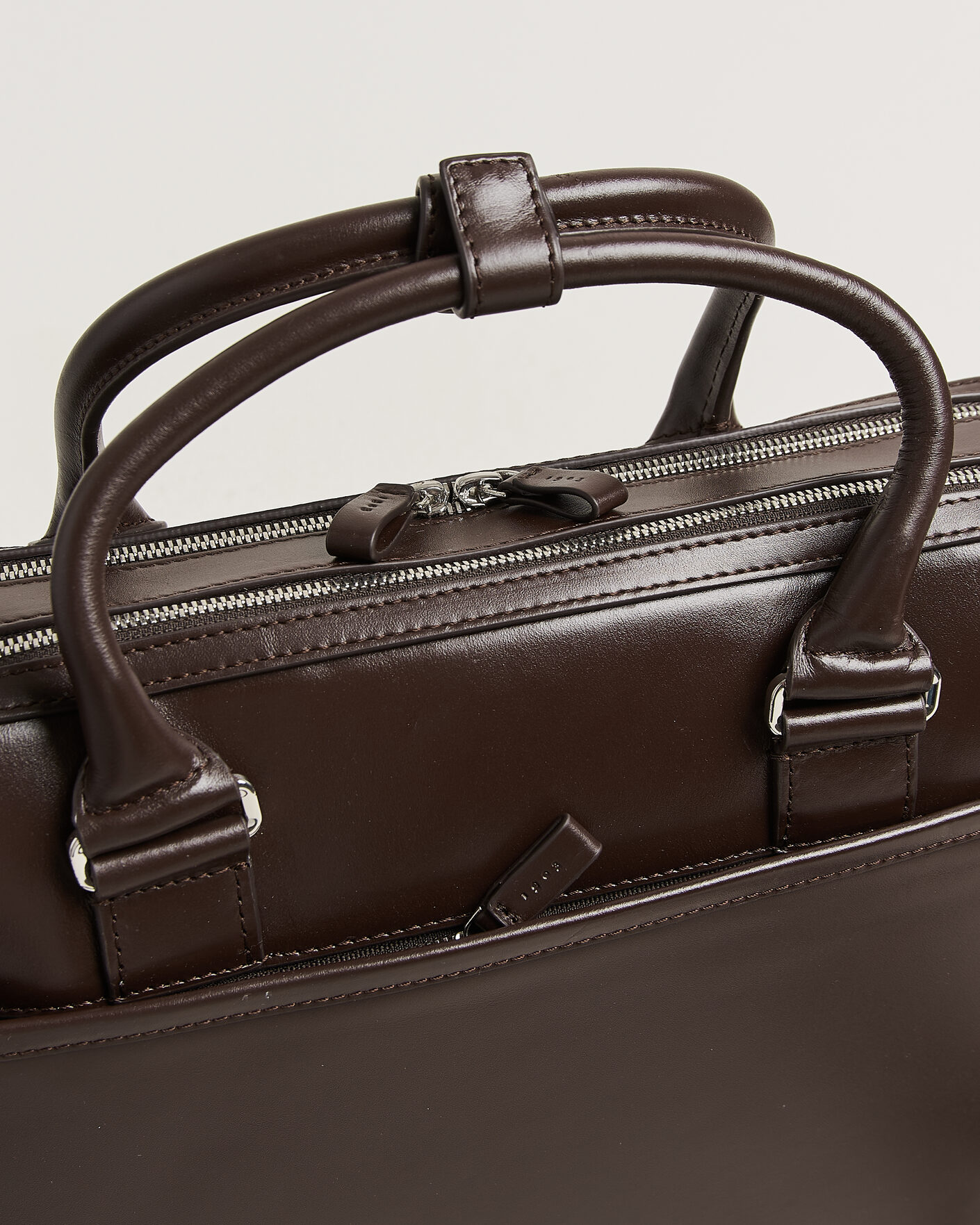 Men | Bags | Tiger of Sweden | Burin Smooth Leather Briefcase Dark Brown