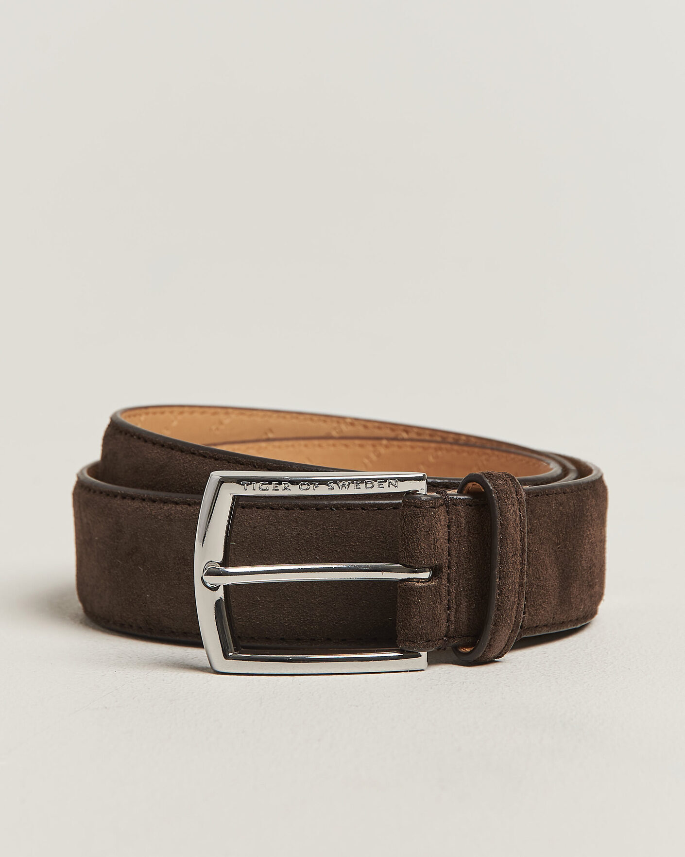 Men | Belts | Tiger of Sweden | Bergstroms Suede Belt Dark Brown