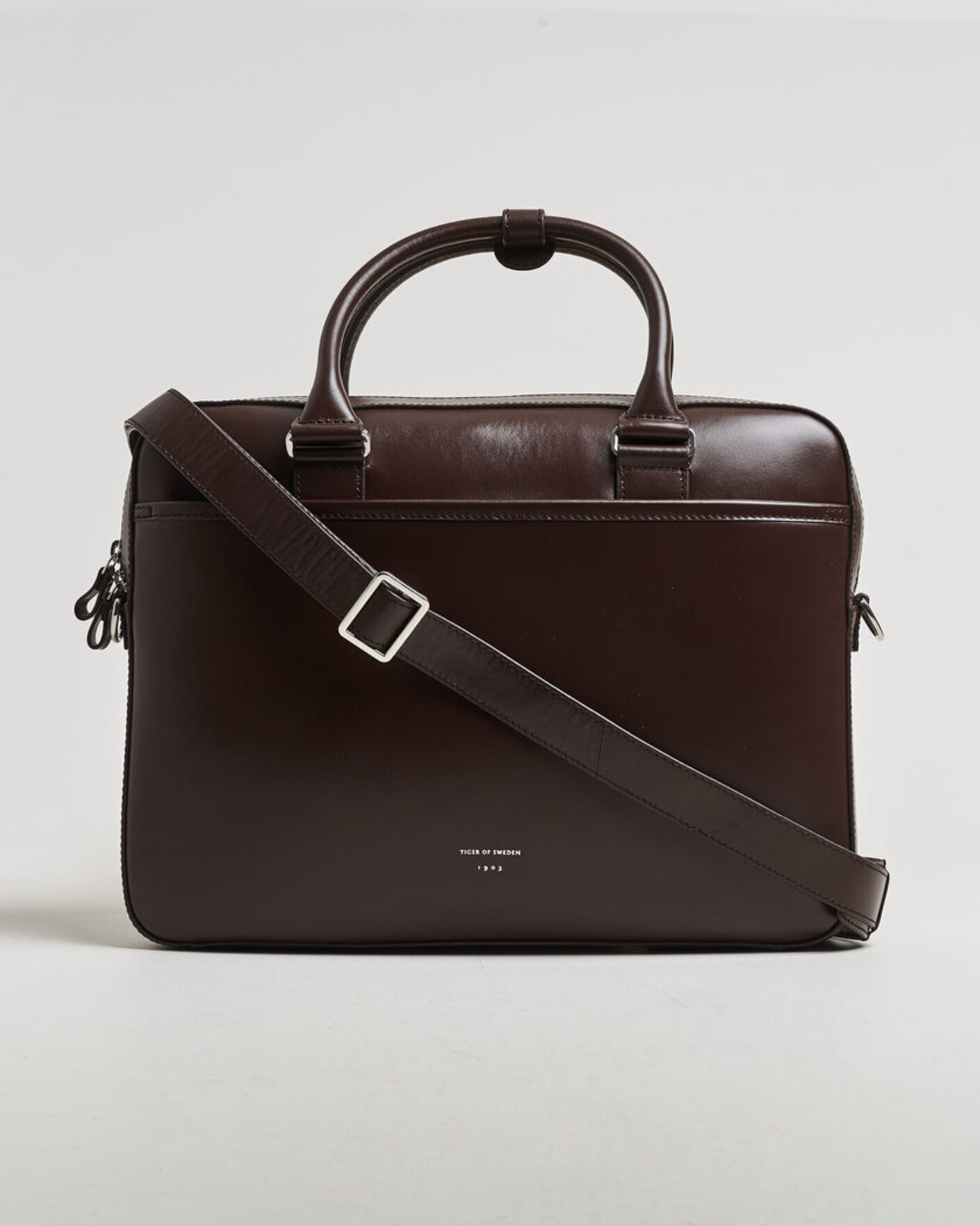 Men | Bags | Tiger of Sweden | Bosun Smooth Leather Briefcase Dark Brown