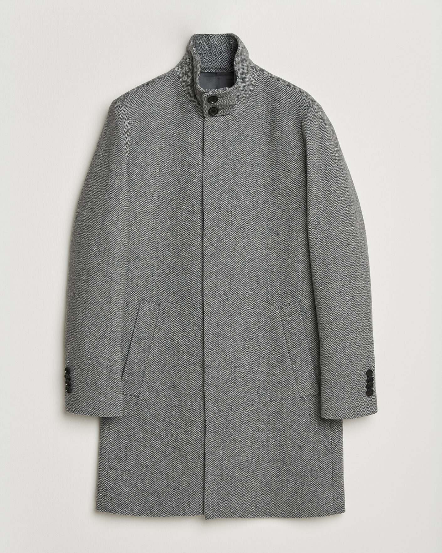 Men | Coats & Jackets | Tiger of Sweden | Aleric Wool Herringbone Coat Fogy