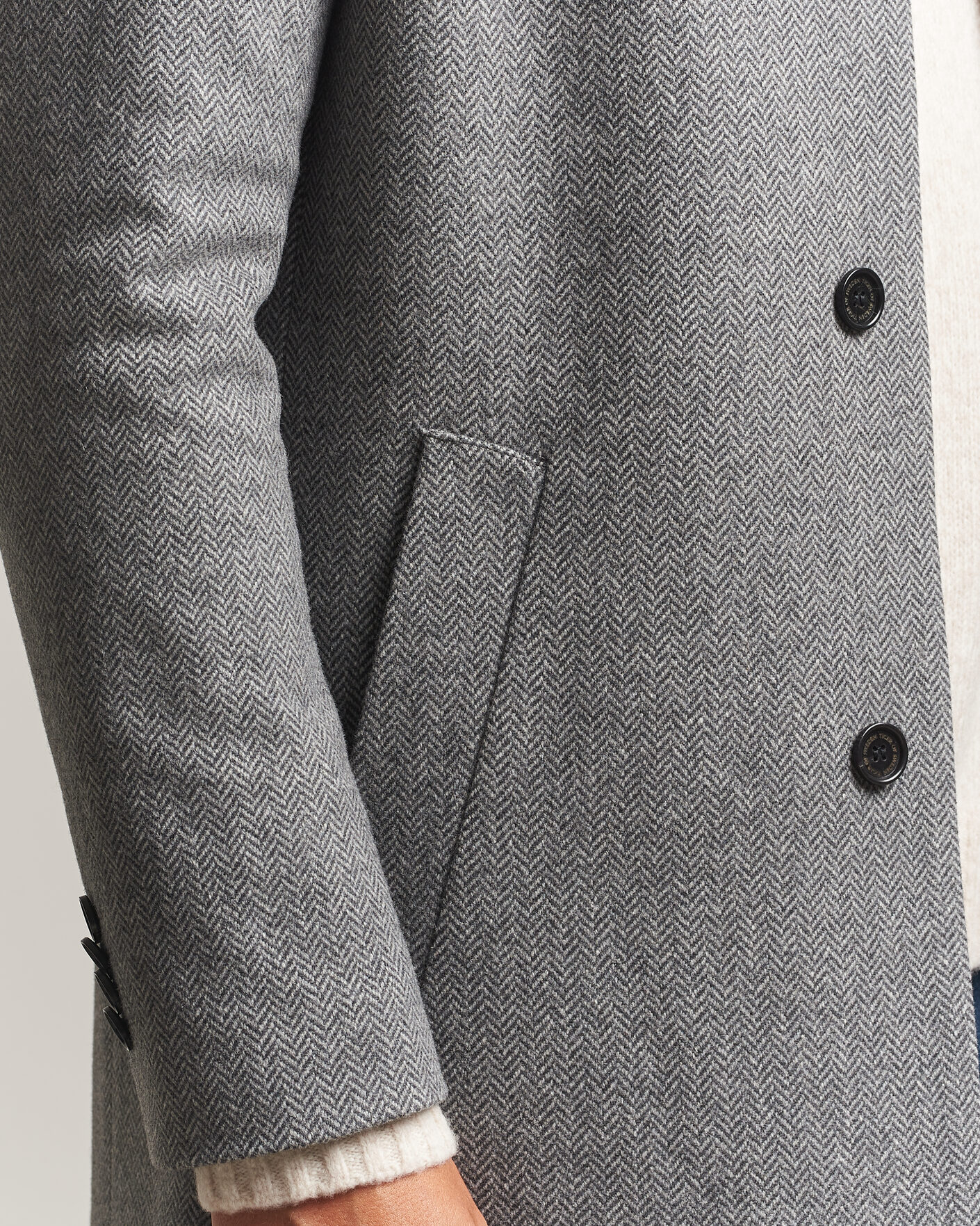 Men | Coats & Jackets | Tiger of Sweden | Aleric Wool Herringbone Coat Fogy