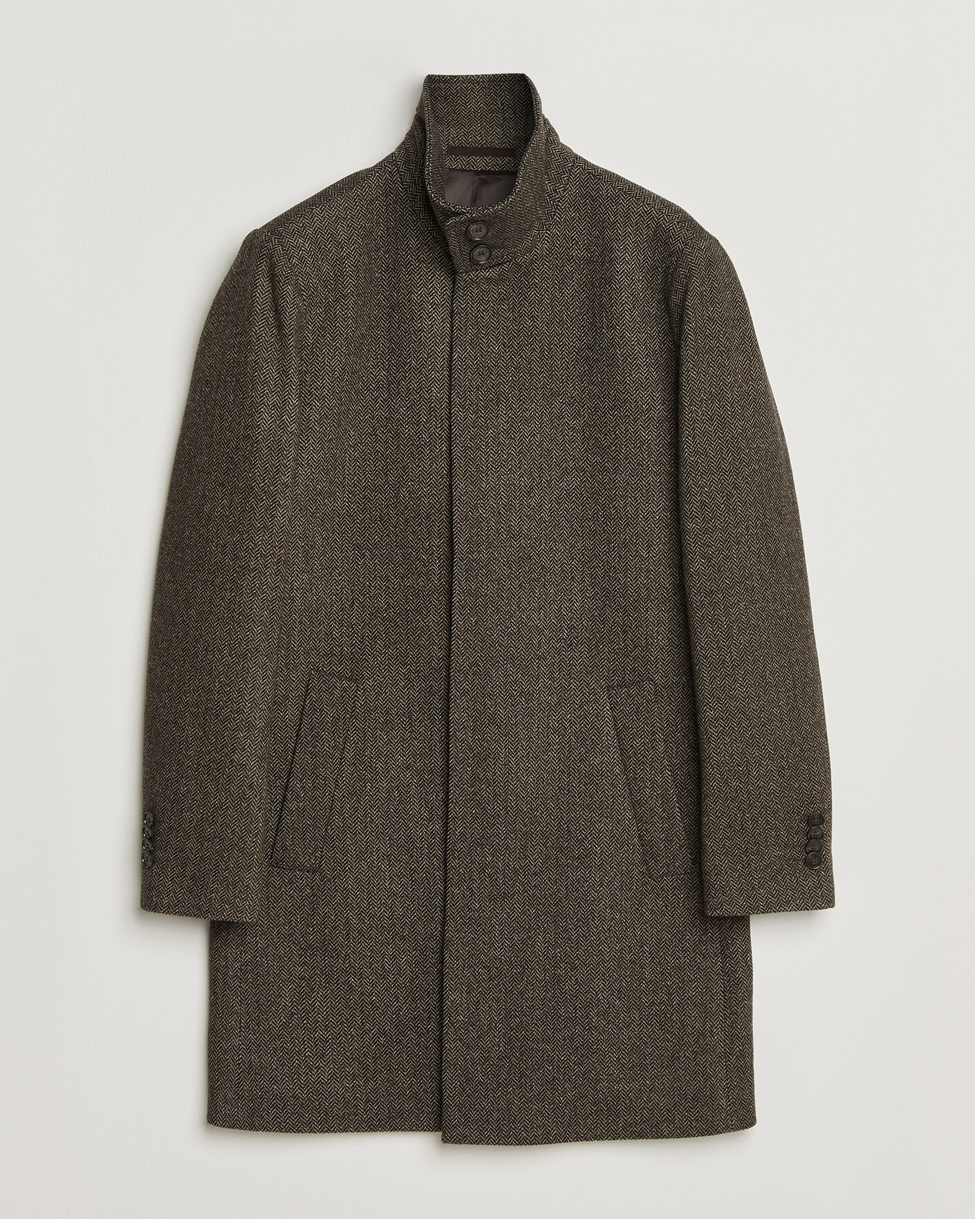 Men | Coats & Jackets | Tiger of Sweden | Aleric Wool Herringbone Coat Brown