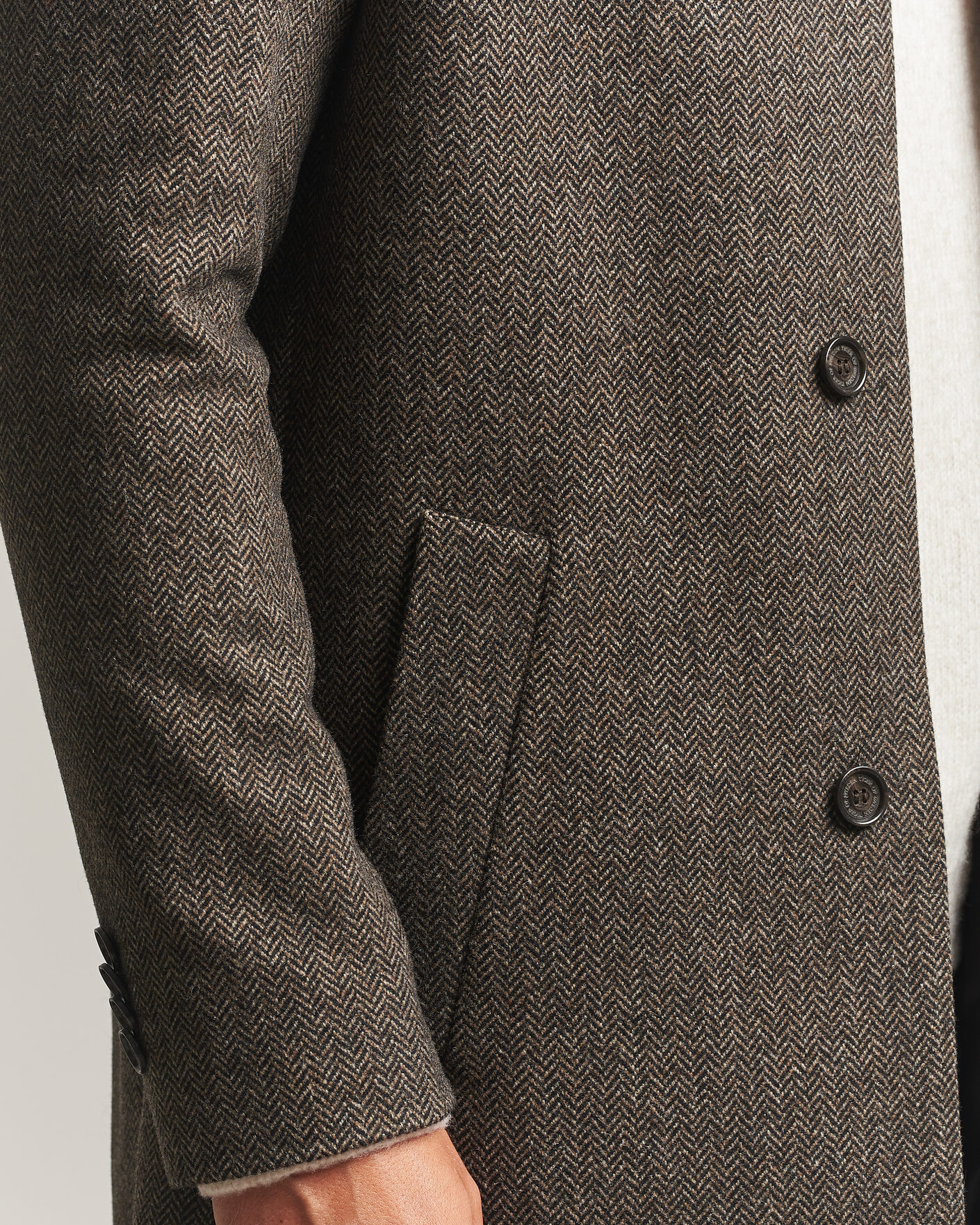 Men | Coats & Jackets | Tiger of Sweden | Aleric Wool Herringbone Coat Brown
