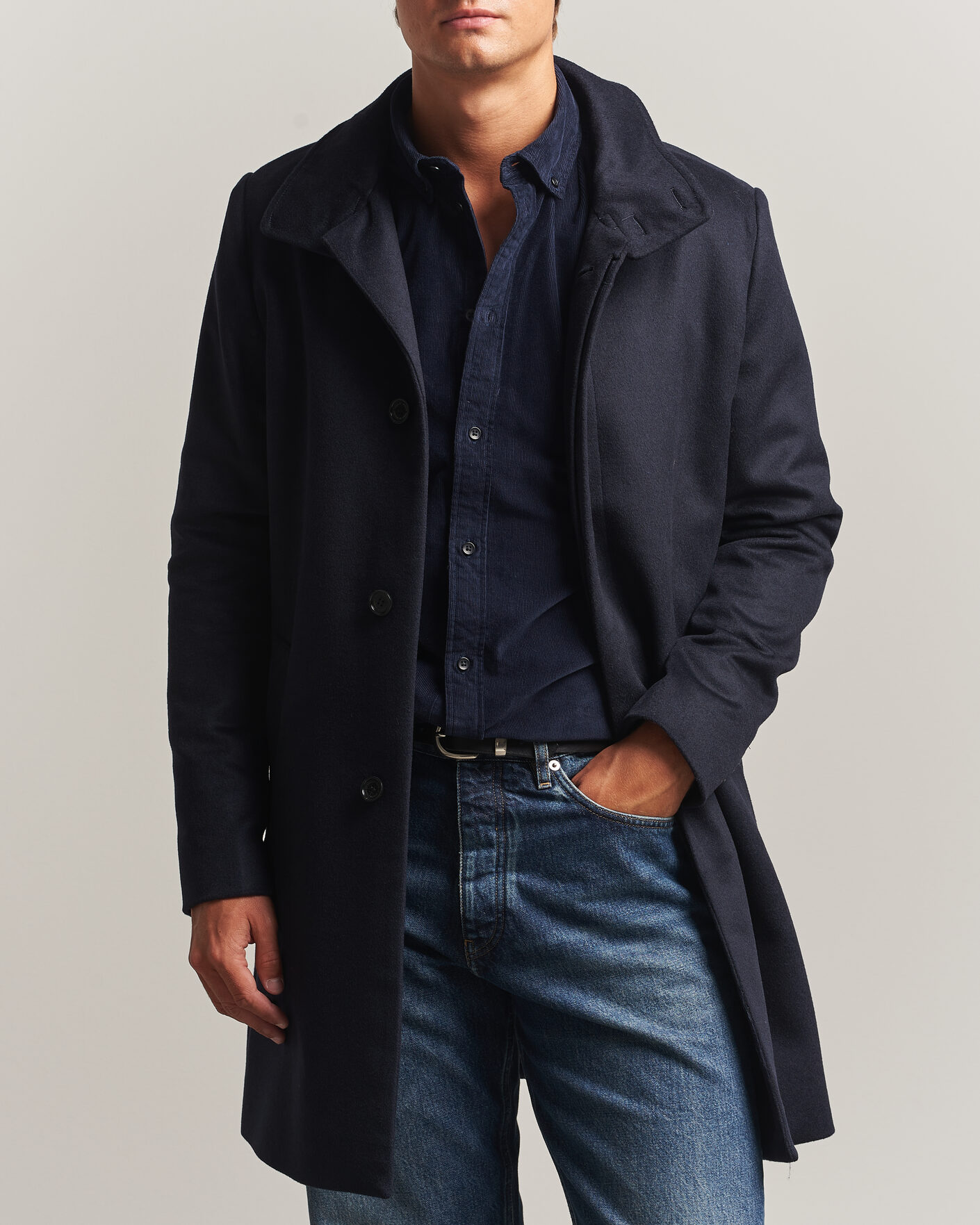Men | Coats & Jackets | Tiger of Sweden | Aleric Wool/Cashmere Coat Light Ink