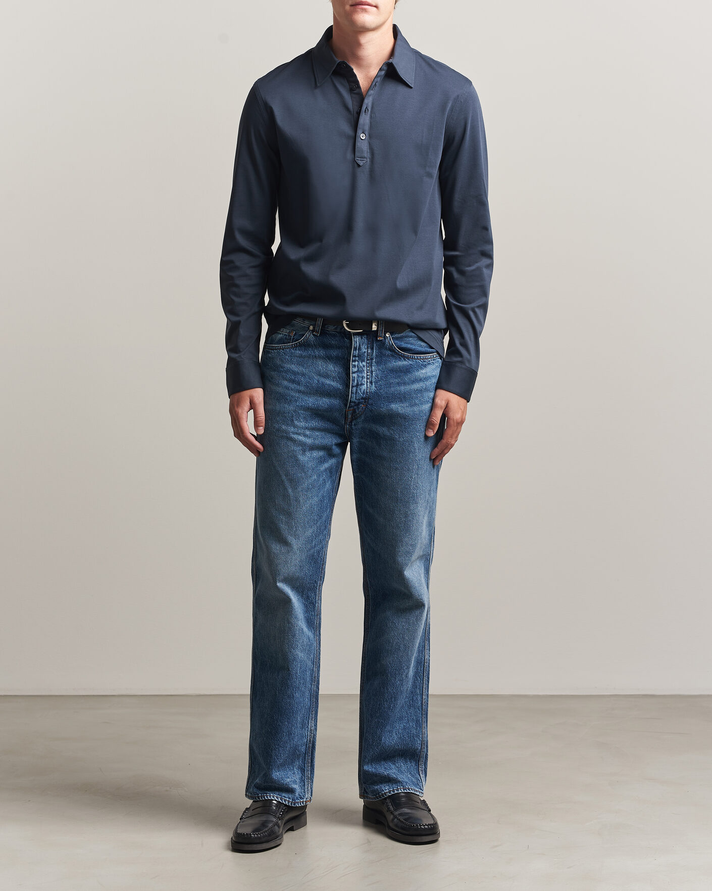 Men | Polo Shirts | Tiger of Sweden | Tanner Mercerized Cotton Polo Light Ink