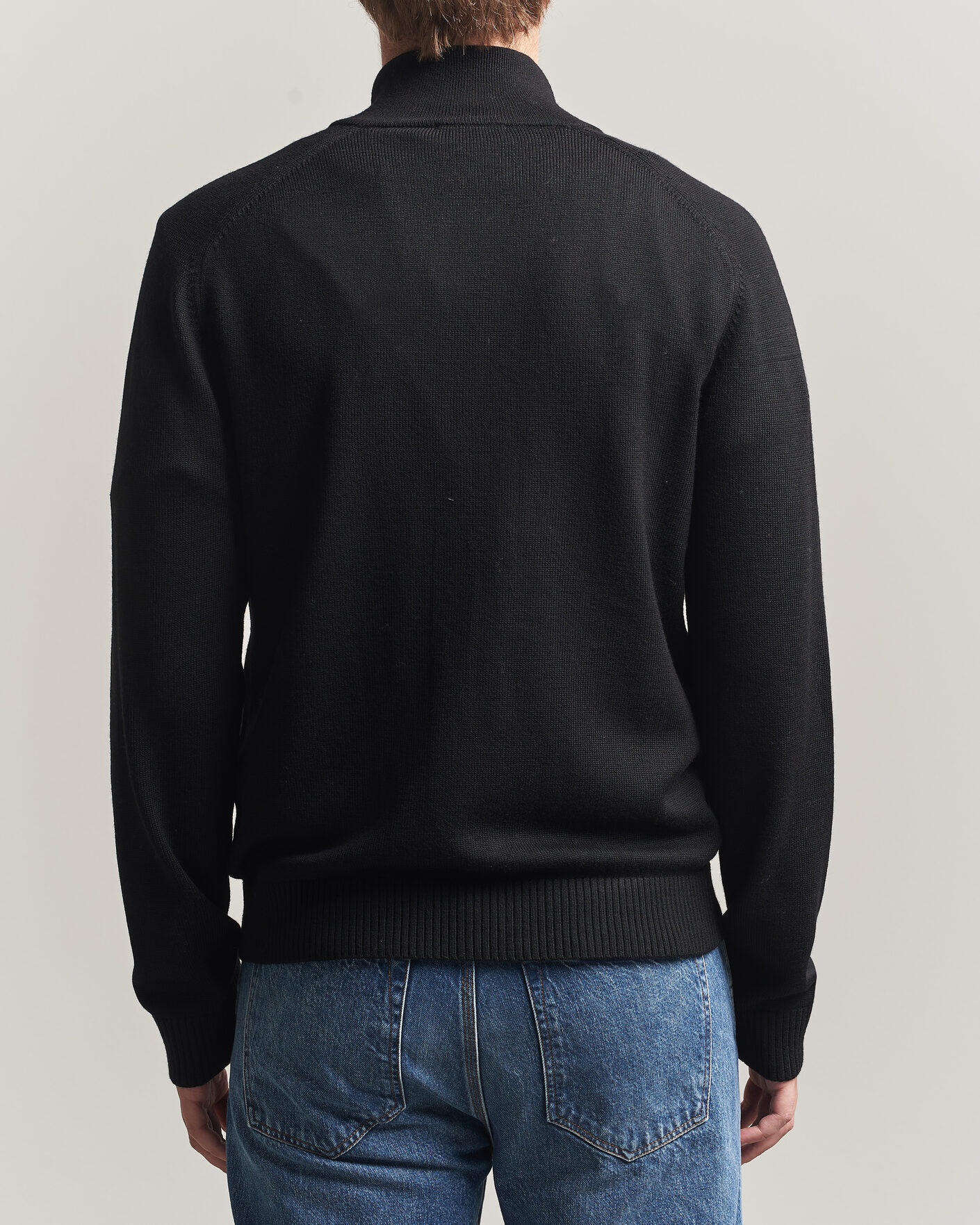 Men | Sweaters & Knitwear | Tiger of Sweden | Cassian Wool Full Zip Black