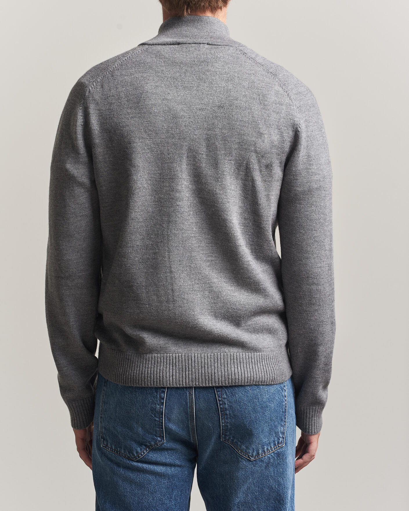 Men | Sweaters & Knitwear | Tiger of Sweden | Cassian Wool Full Zip Concrete Melange