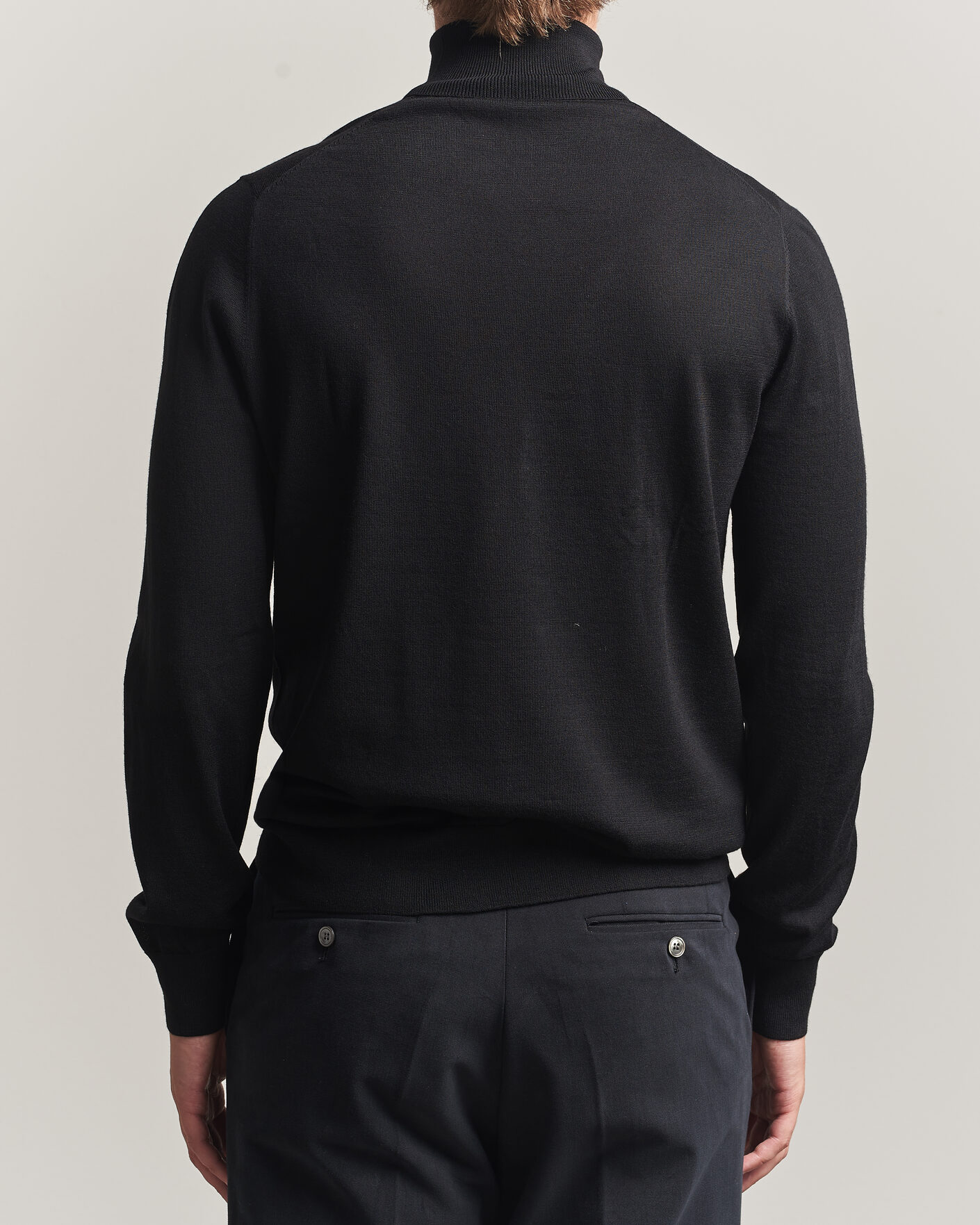 Men | Sweaters & Knitwear | Tiger of Sweden | Nevile Extra Fine Merino Polo Black