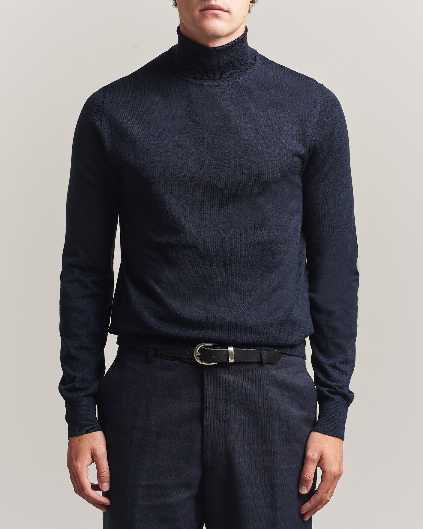 Men | Sweaters & Knitwear | Tiger of Sweden | Nevile Extra Fine Merino Polo Light Ink
