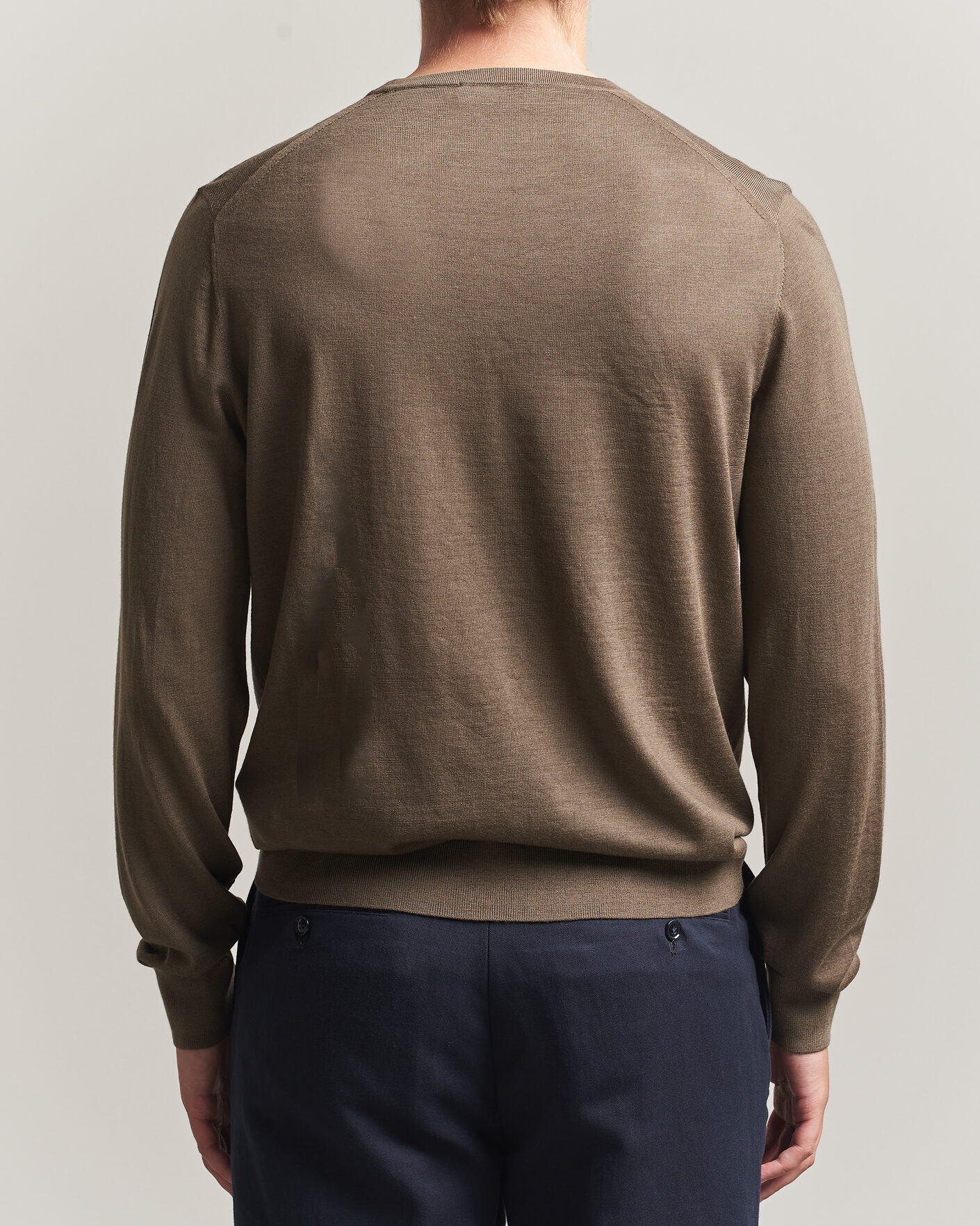 Men | Sweaters & Knitwear | Tiger of Sweden | Connor Extra Fine Merino Crew Neck Pullover Aged Timber