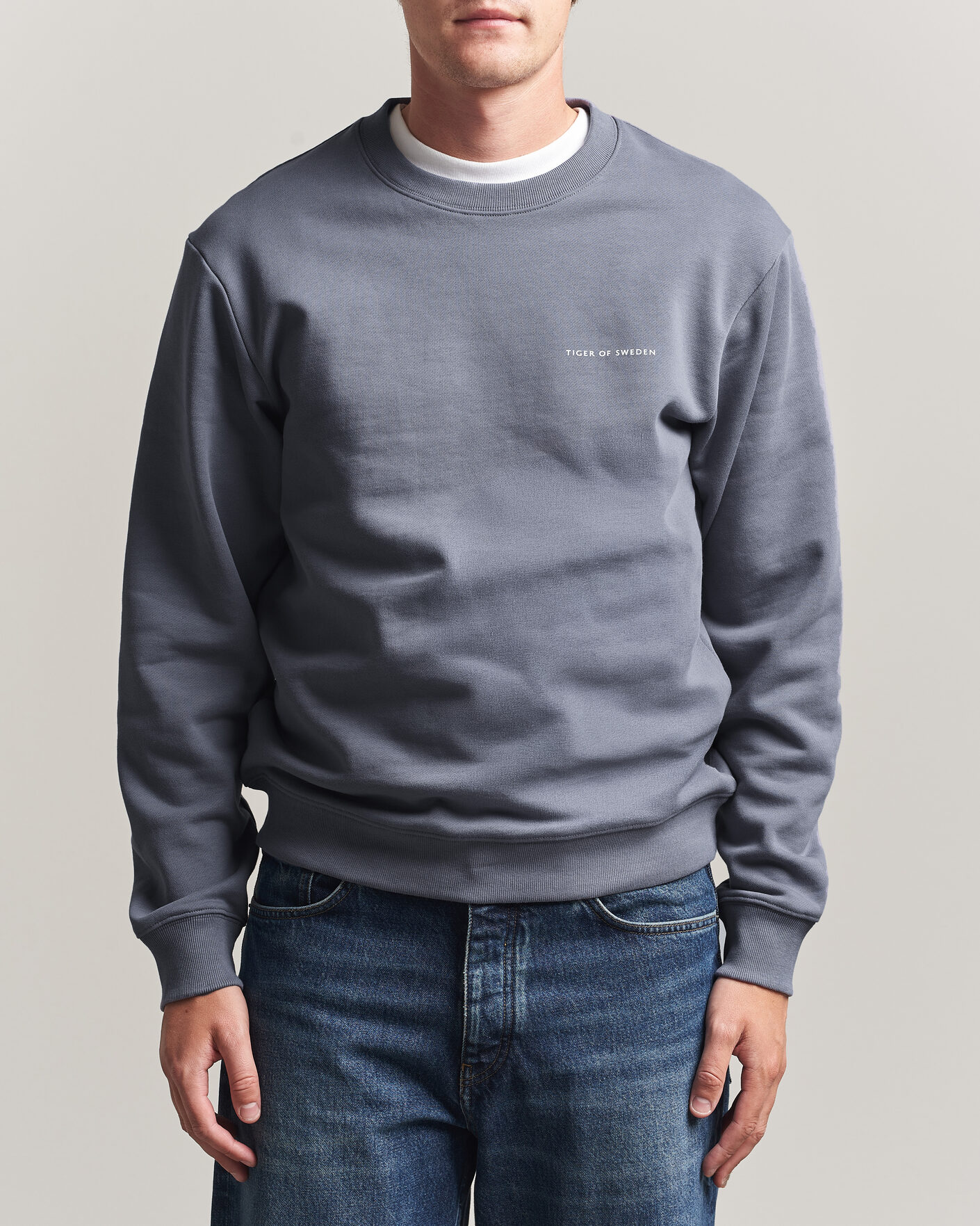 Men | Sweaters & Knitwear | Tiger of Sweden | Emerson Crew Neck Sweatshirt Iron Haze