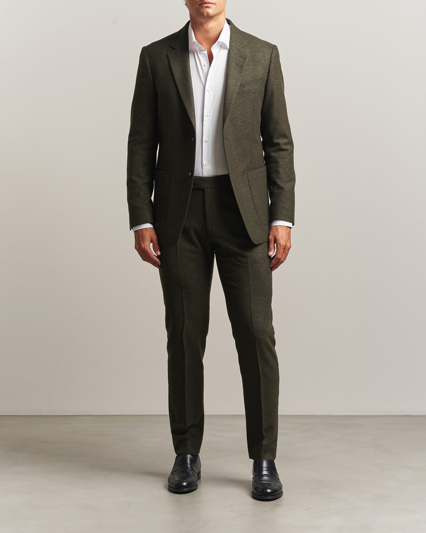 Men | Trousers | Tiger of Sweden | Tenuta Wool Flannel Suit Trousers Muted Canopy