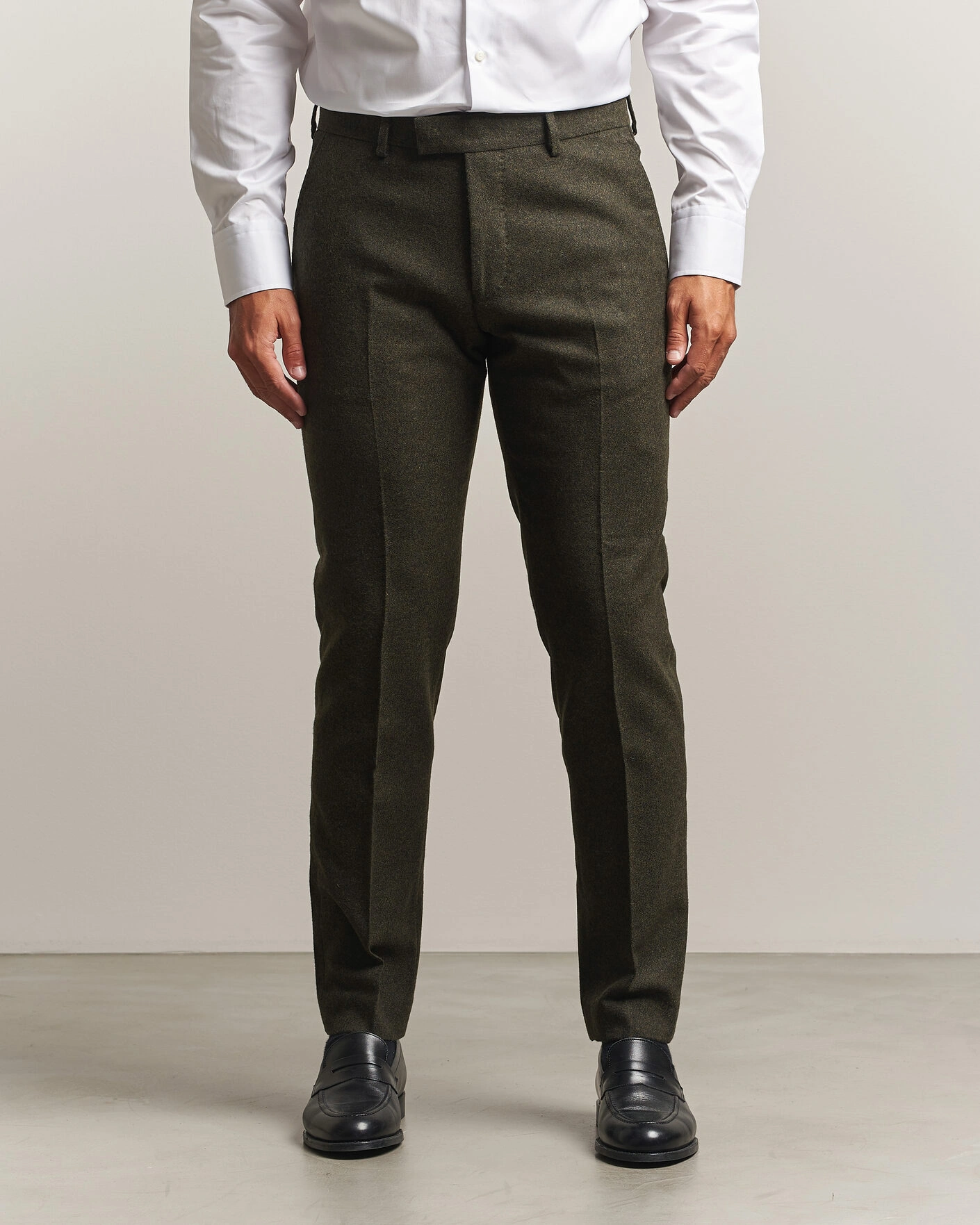 Men | Trousers | Tiger of Sweden | Tenuta Wool Flannel Suit Trousers Muted Canopy