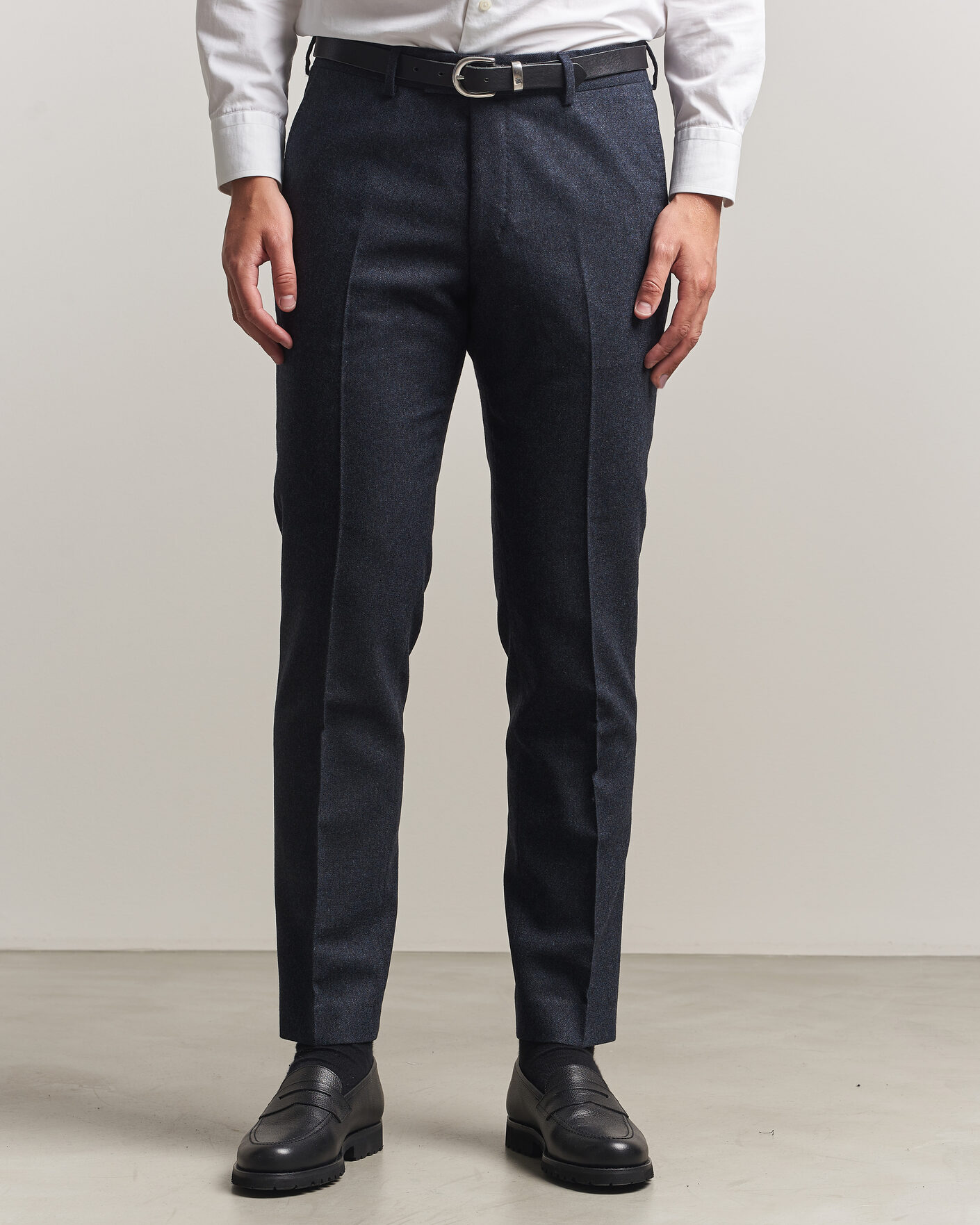 Men | Trousers | Tiger of Sweden | Tenuta Wool Flannel Suit Trousers Midnight Blue